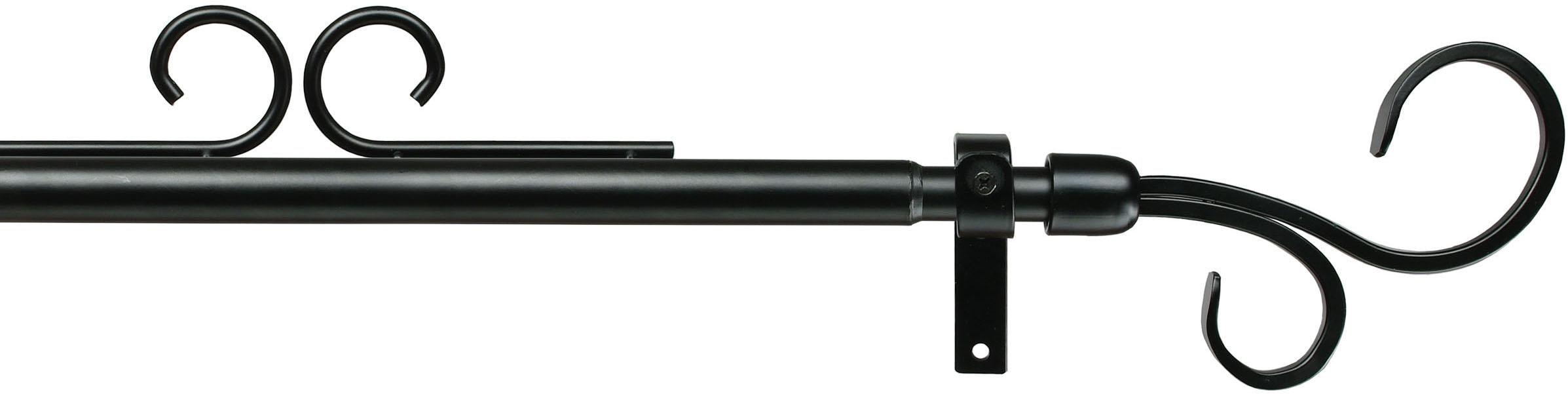 Liedeco Gardinenstange »Dekostange«, 1 läufig-läufig, ausziehbar, Ausziehbar,  Ø 16 mm, schwarz | BAUR