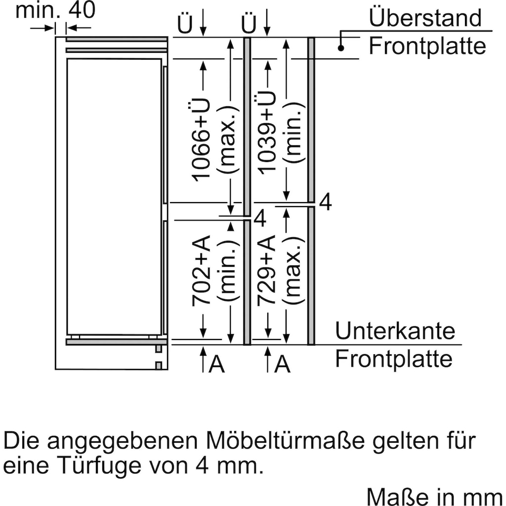 NEFF Einbaukühlgefrierkombination »KI7861FE0«, KI7861FE0, 177,2 cm hoch, 54,1 cm breit