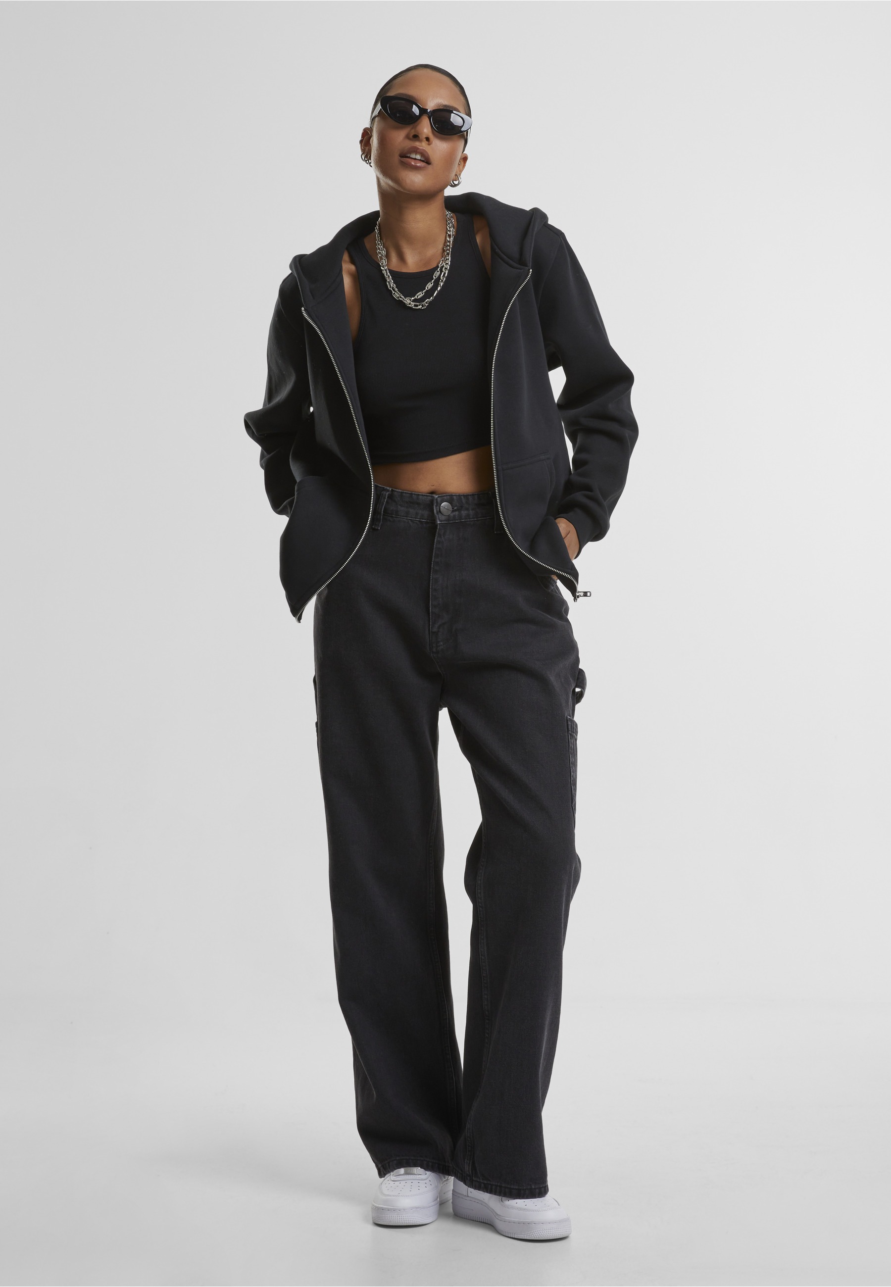 URBAN CLASSICS Cardigan »Urban Classics Ladies Fluffy Zip Cardigan« 1