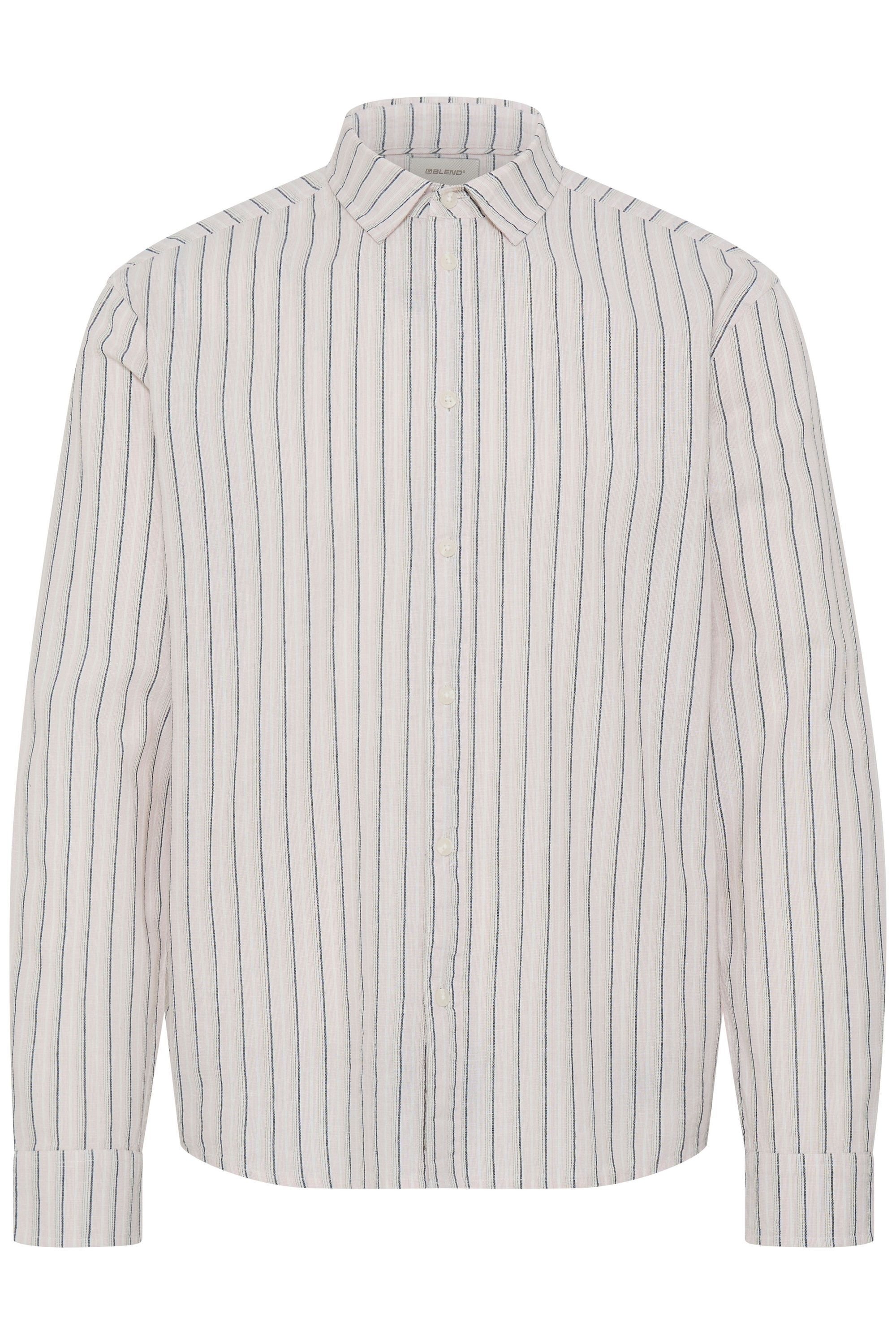 Blend Leinenhemd "BHAban Linen Mix Striped" Modisches gestreiftes Hemd günstig online kaufen