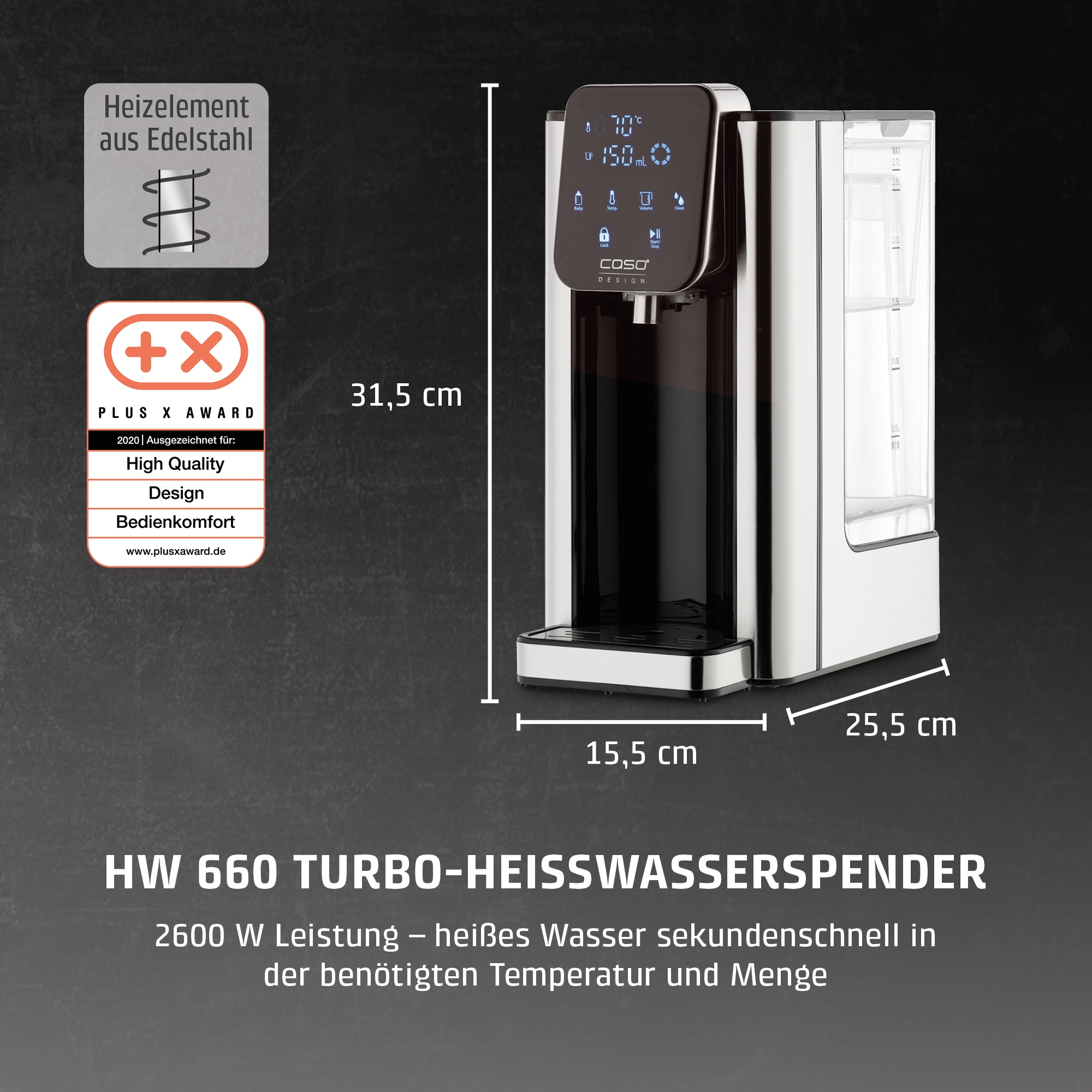 Caso Heißwasserspender »1879 HW 660« 2,7 l 2600 W