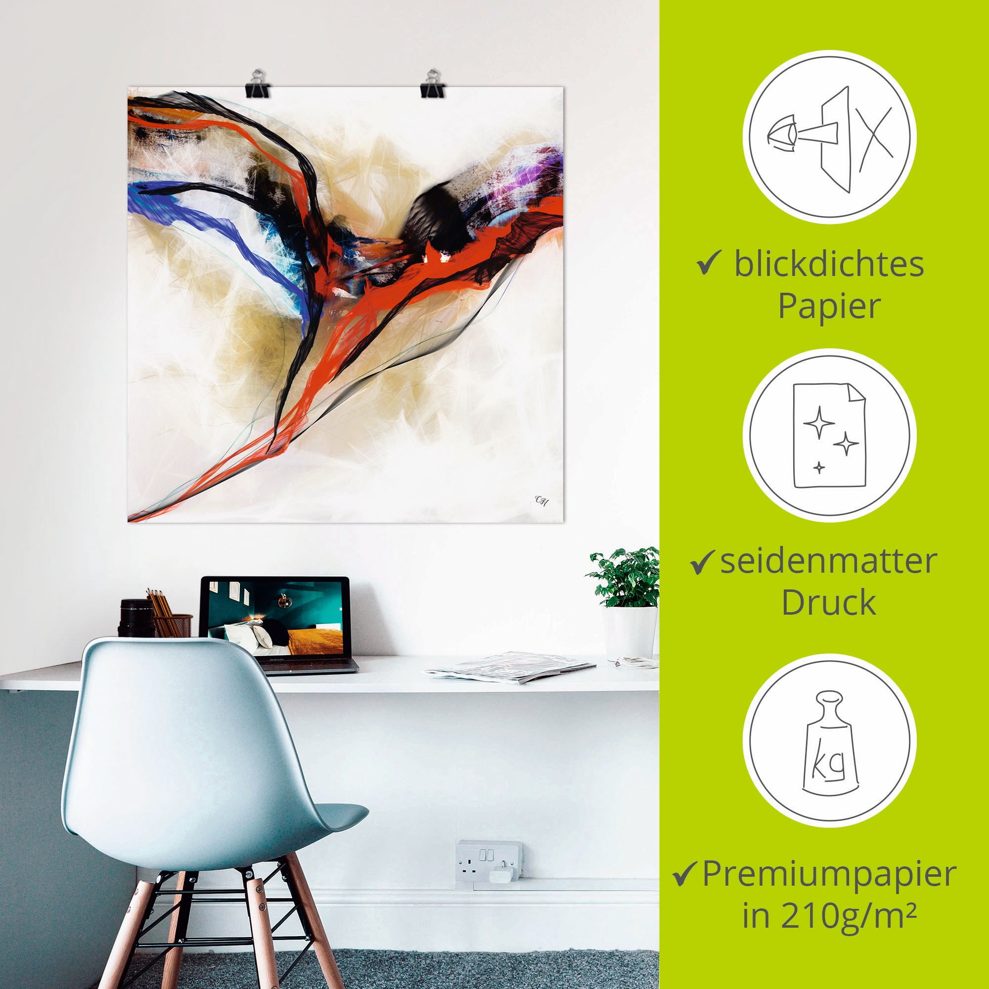 Artland Wandbild »Engel - abstrakt I« Muster 1 Stk. tlg. als Alubild, Poster in verschied. Größen