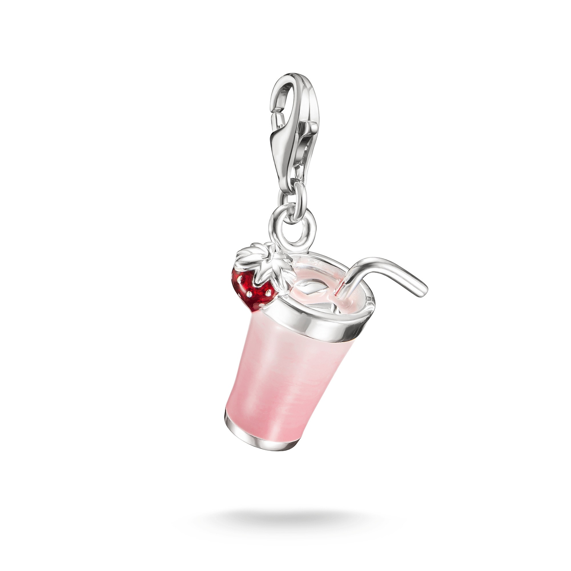 Charm-Einhänger THOMAS SABO "Charm Pink Matcha - Original", silberfarben, rosa, rot, Charms, Damen, Silber 925 (recycelt), Emaille - Einheitsgröße