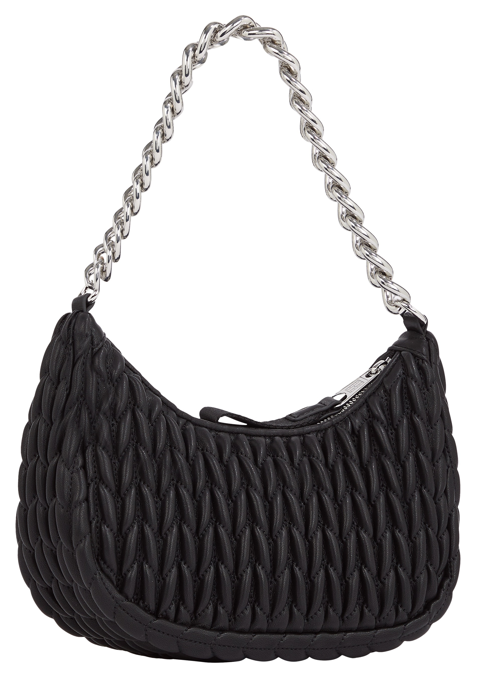 Tommy Jeans Umhängetasche »TJW ICONIC SHOULDER QUILTED«, Damen Schultertasche, Tragetasche mit Zierketten-Henkel
