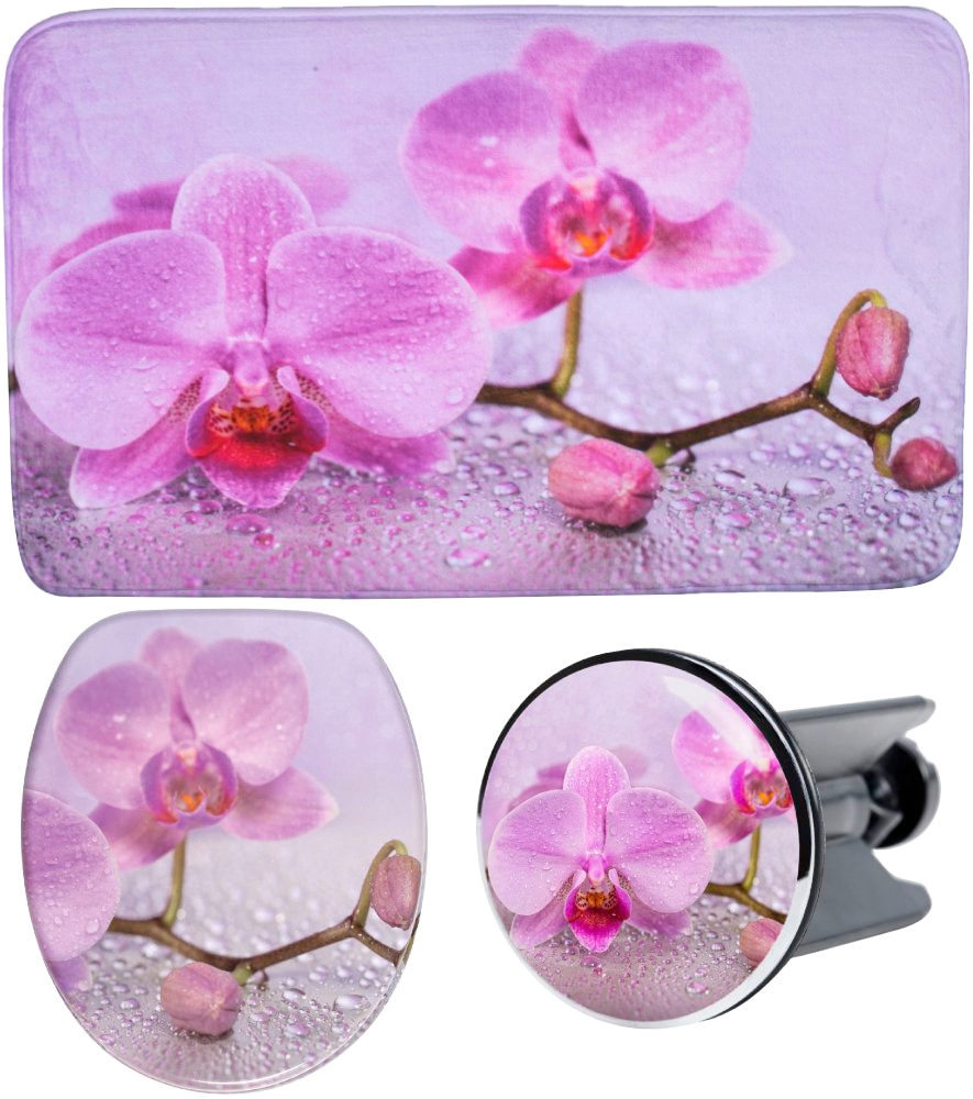 Sanilo Badaccessoire-Set "Blooming" bestehend aus WC-Sitz, Badteppich und W günstig online kaufen