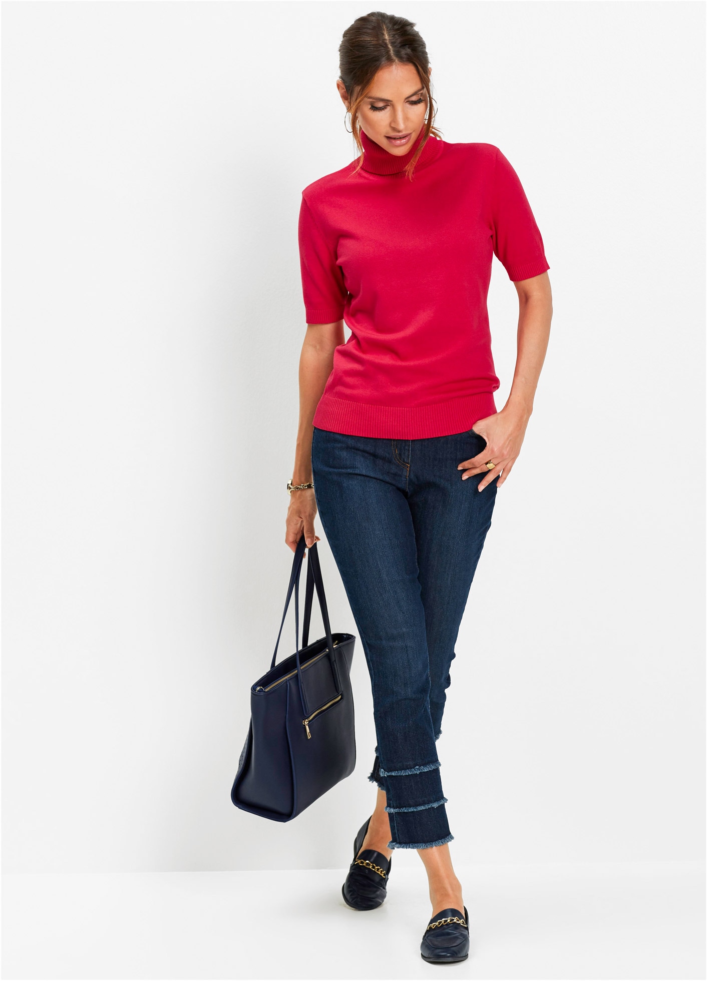 bonprix Rollkragenpullover »Rollkragenpullover, Kurzarm«, Rollkragenpullover, Kurzarm
