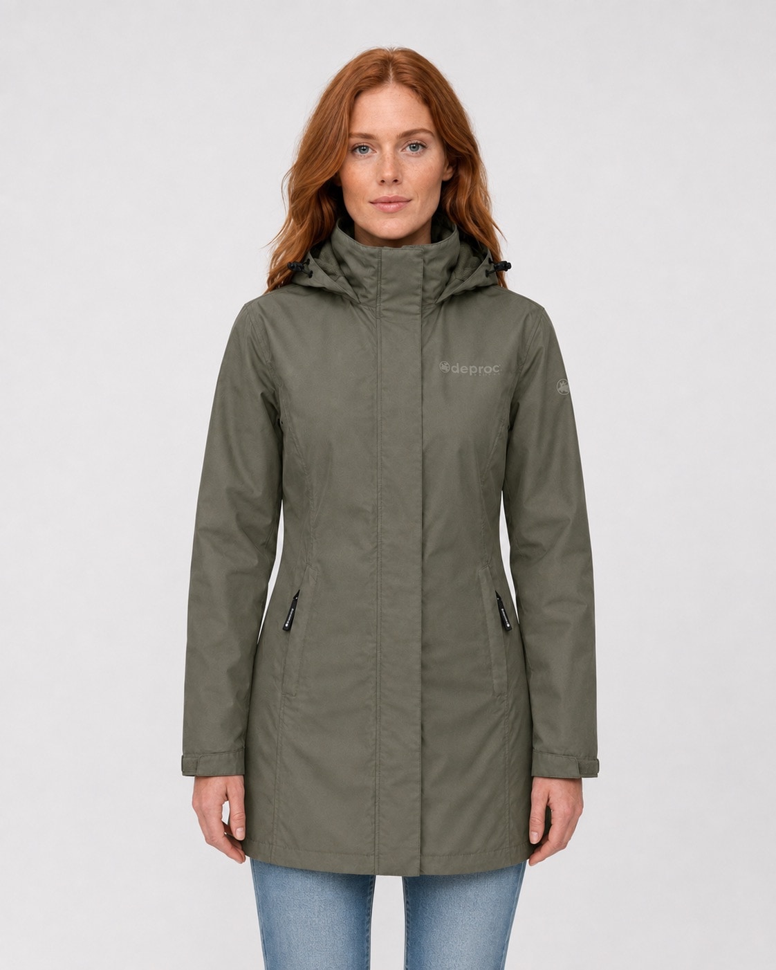 DEPROC Active Outdoorjacke "LAVAL II LONG WOMEN" mit Kapuze auch in Großen Größen erhältlich