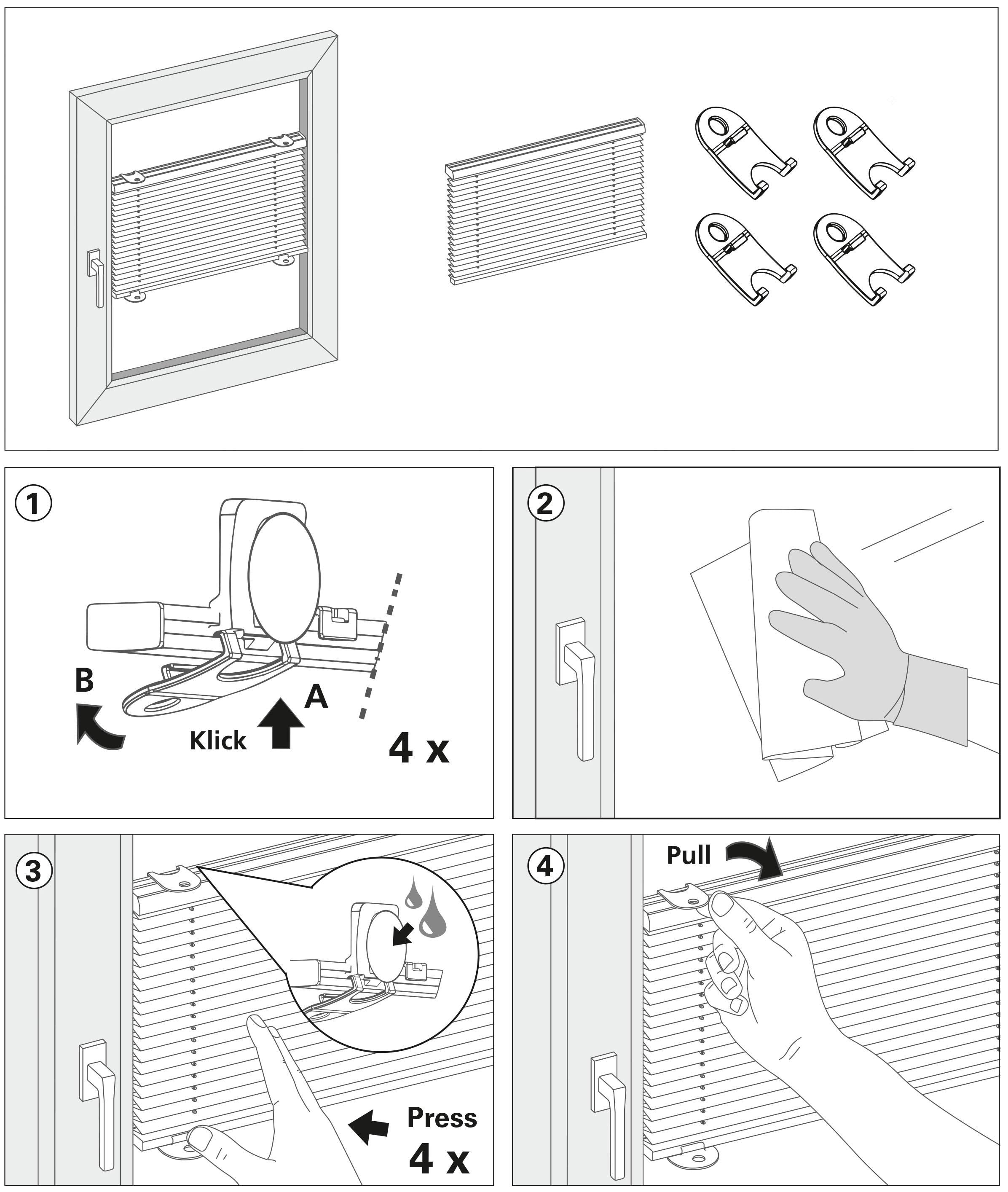 GARDINIA Plissee »Plissee Solo mit Saugnäpfen« Lichtschutz ohne Bohren mit integrierter Schnurführung