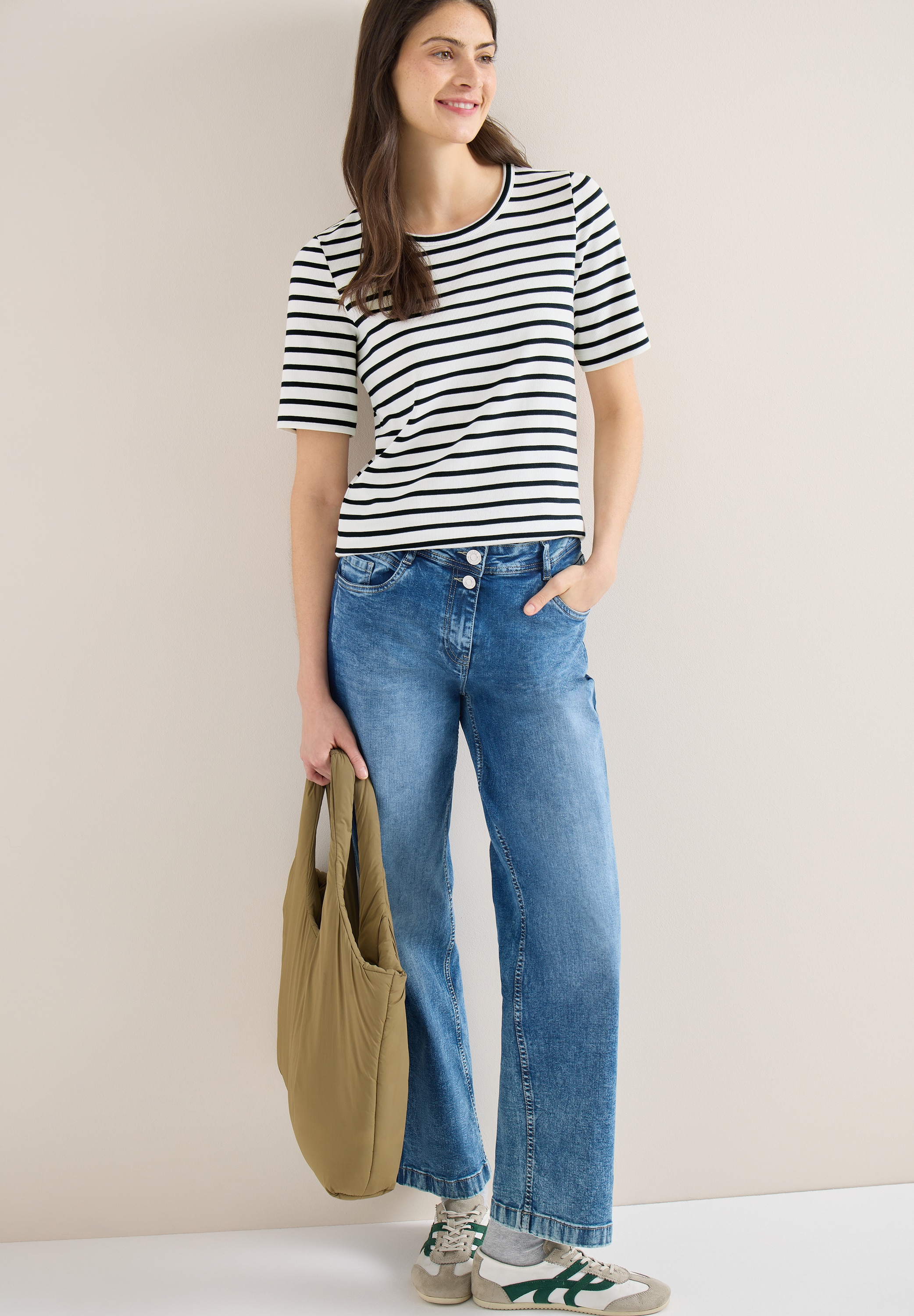 Cecil Rundhalsshirt Rundhalsausschnitt günstig online kaufen