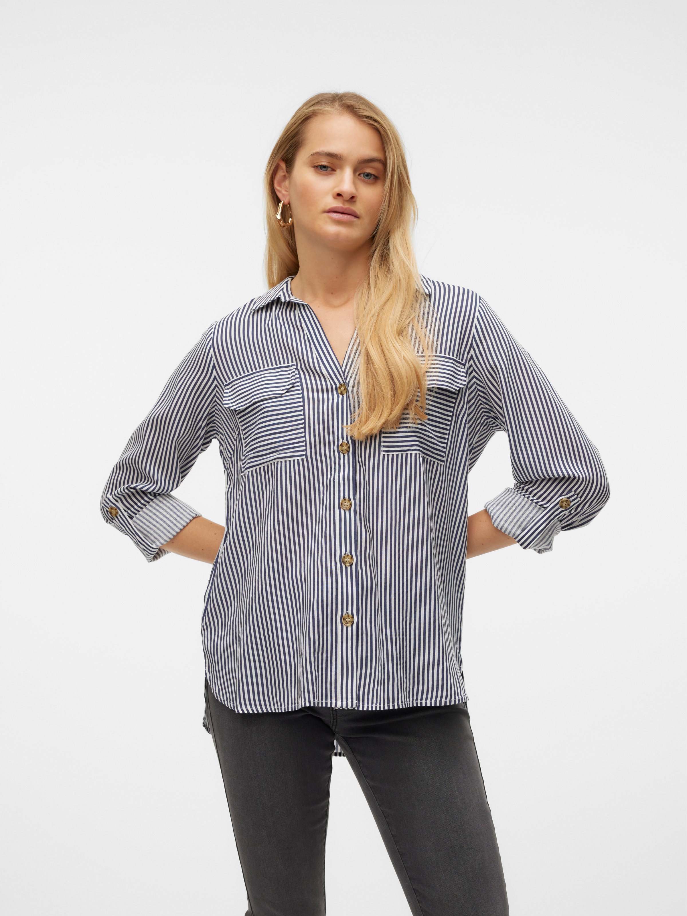 Vero Moda Hemdbluse "VMBUMPY L/S SHIRT NEW WVN GA NOOS" Viskose, regular fi günstig online kaufen