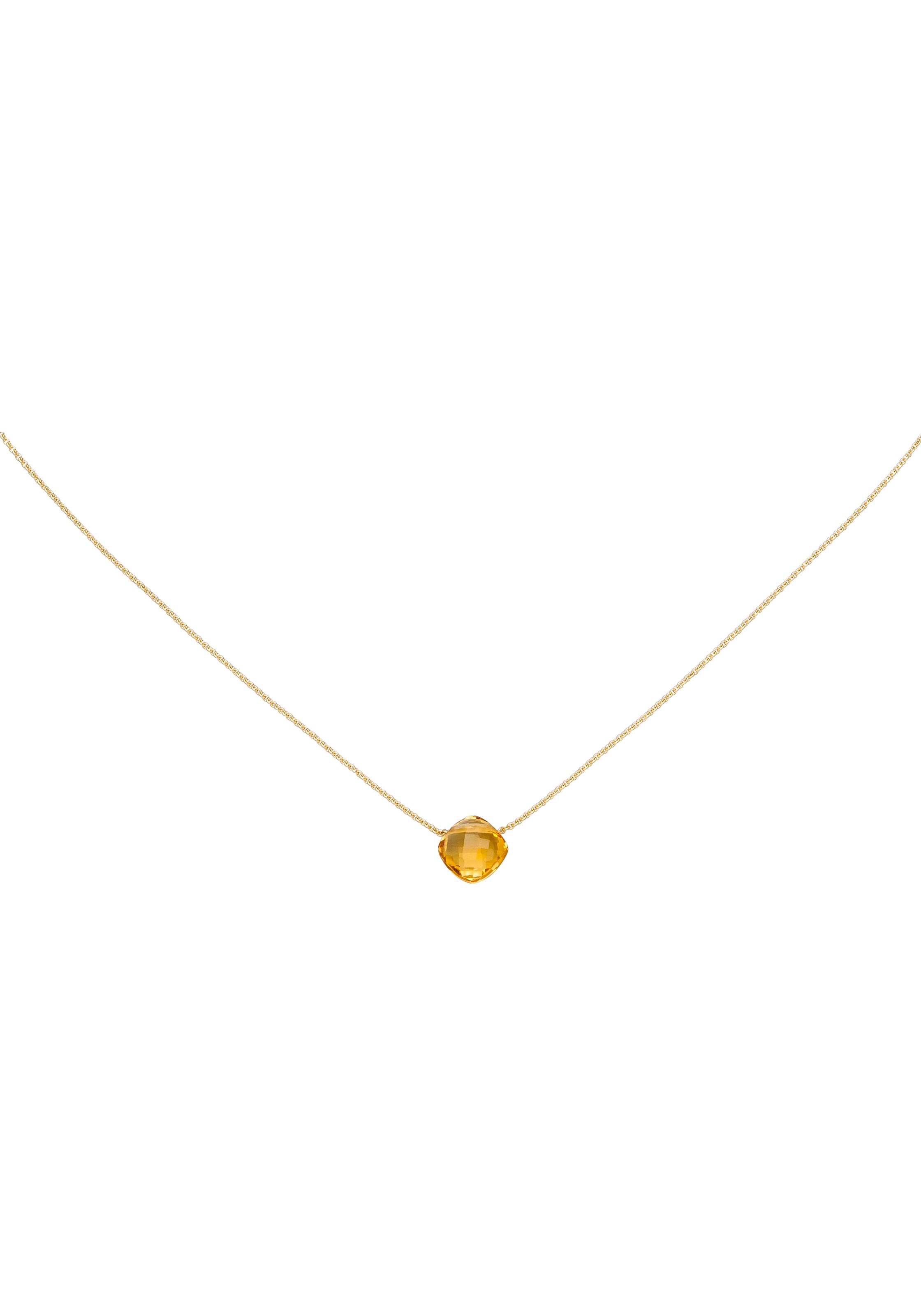 Kette mit Anhänger JOBO, gelb (gelbgold 750), Halsketten, Damen, Gelbgold 750, L: 45, 750 Gold mit Citrin 45 cm