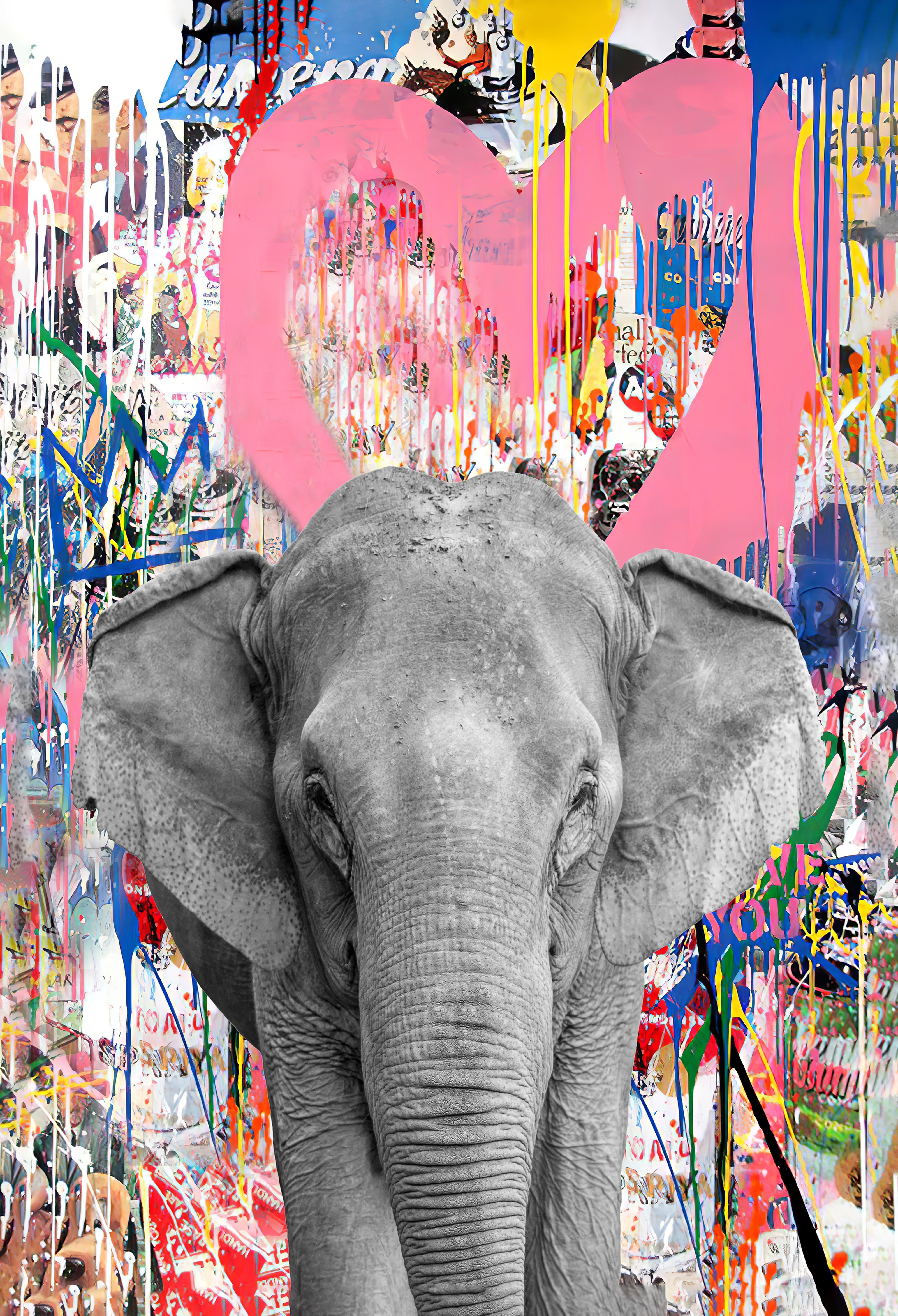 Affengeilebilder Leinwandbild "Pop Art Elefant Pink auf Keilrahmen gespannt" 1 Stk. tlg. Kunstdruck Wandbild Bild in verschiedenen Formaten