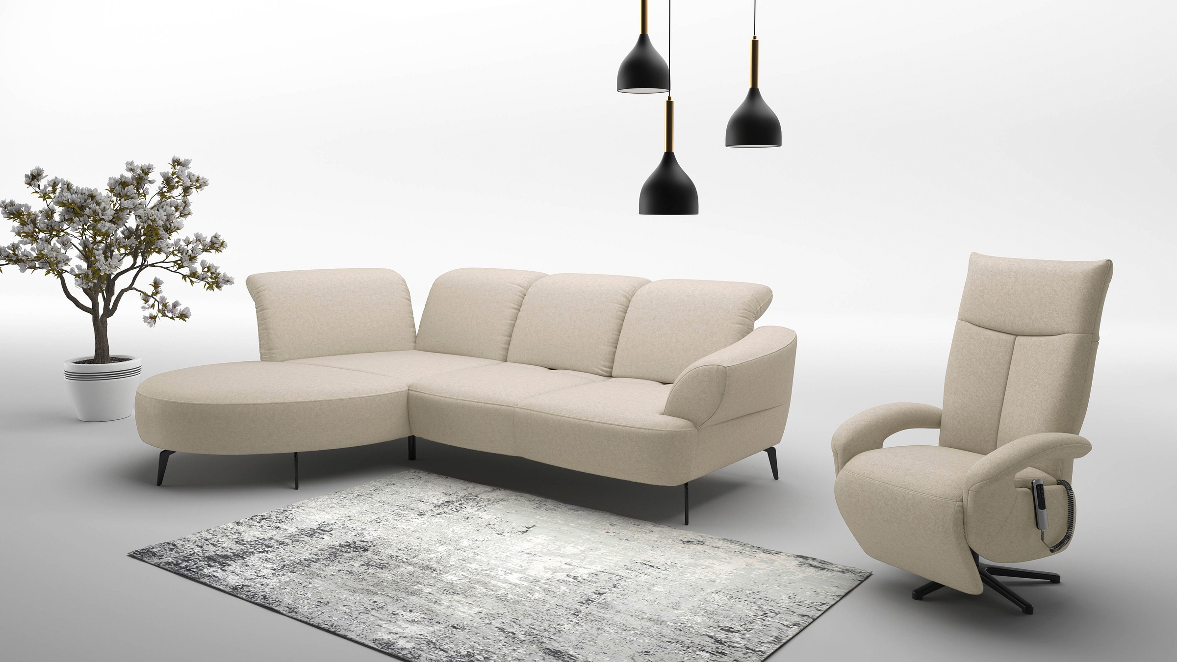 sit&more Ecksofa »Dance«, inkl.System Click&Seat und Sitztiefenverstellung
