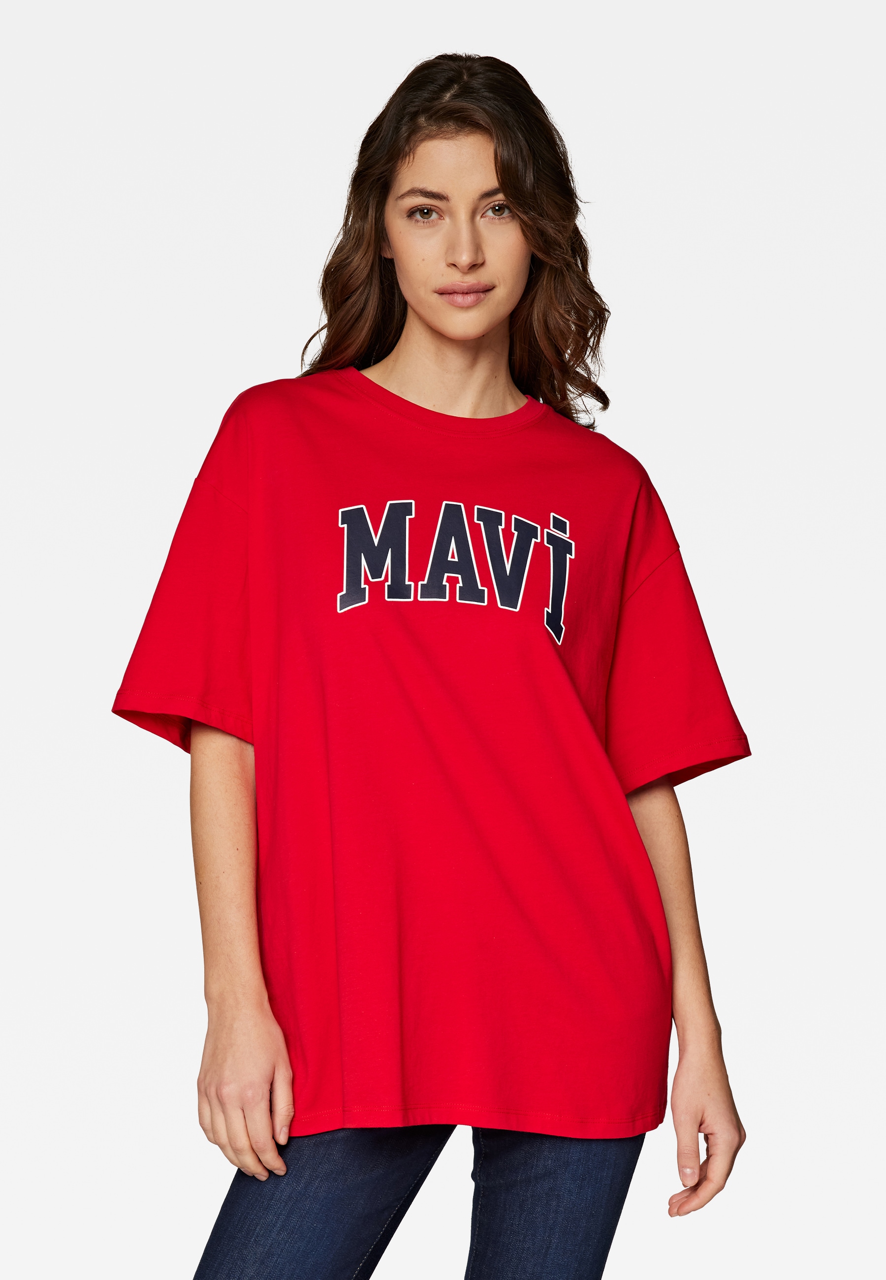 Mavi Rundhalsshirt »MAVI PRINTED TEE«, Oversize T-Shirt Mit Mavi Print