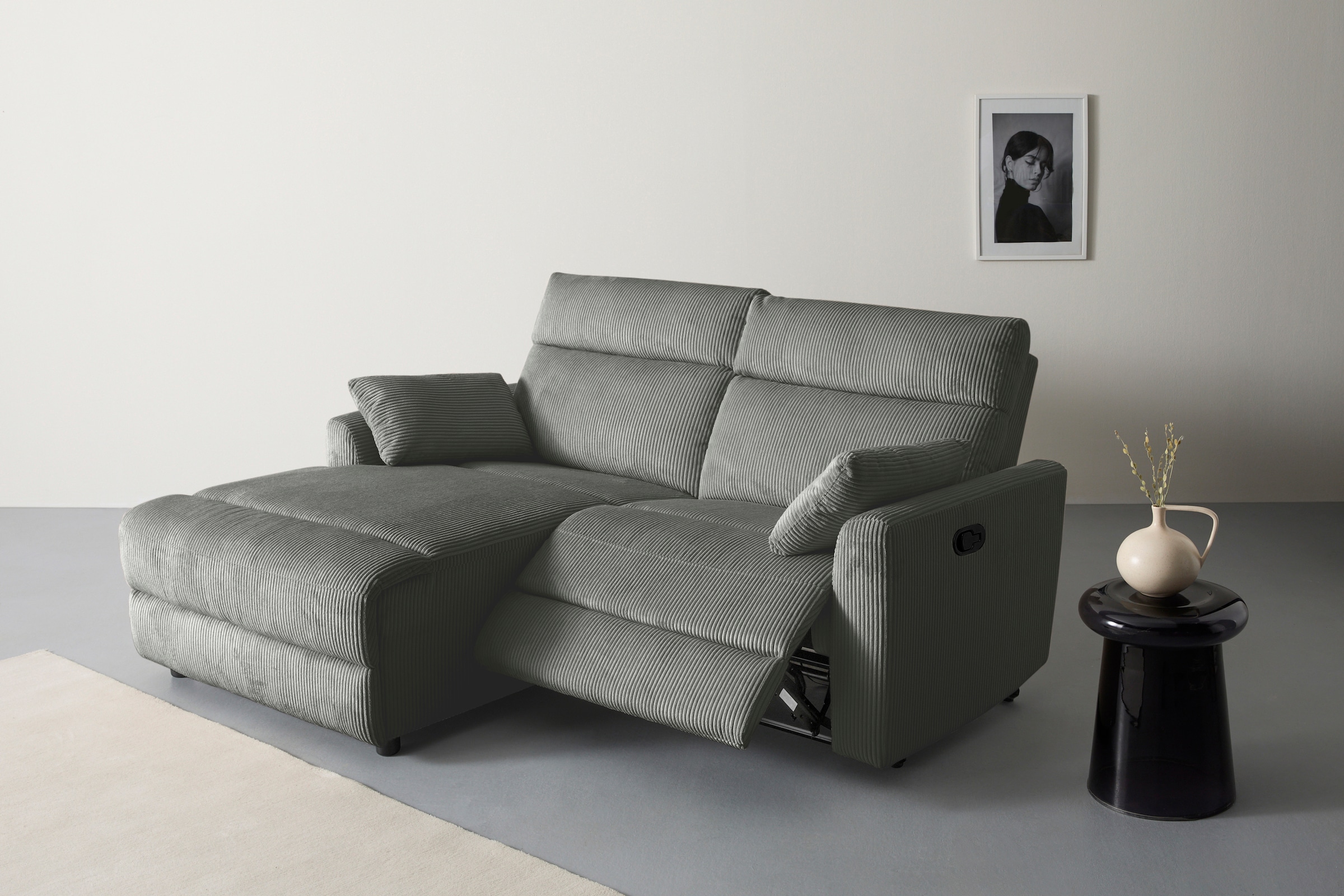 OTTO home Ecksofa »JENNA L-Form,  209cm - OTTO. Verlässliche Qualität.« manuelle o. elektrische Relaxfunktion, USB A/C, weicher Sitz, Cord.
