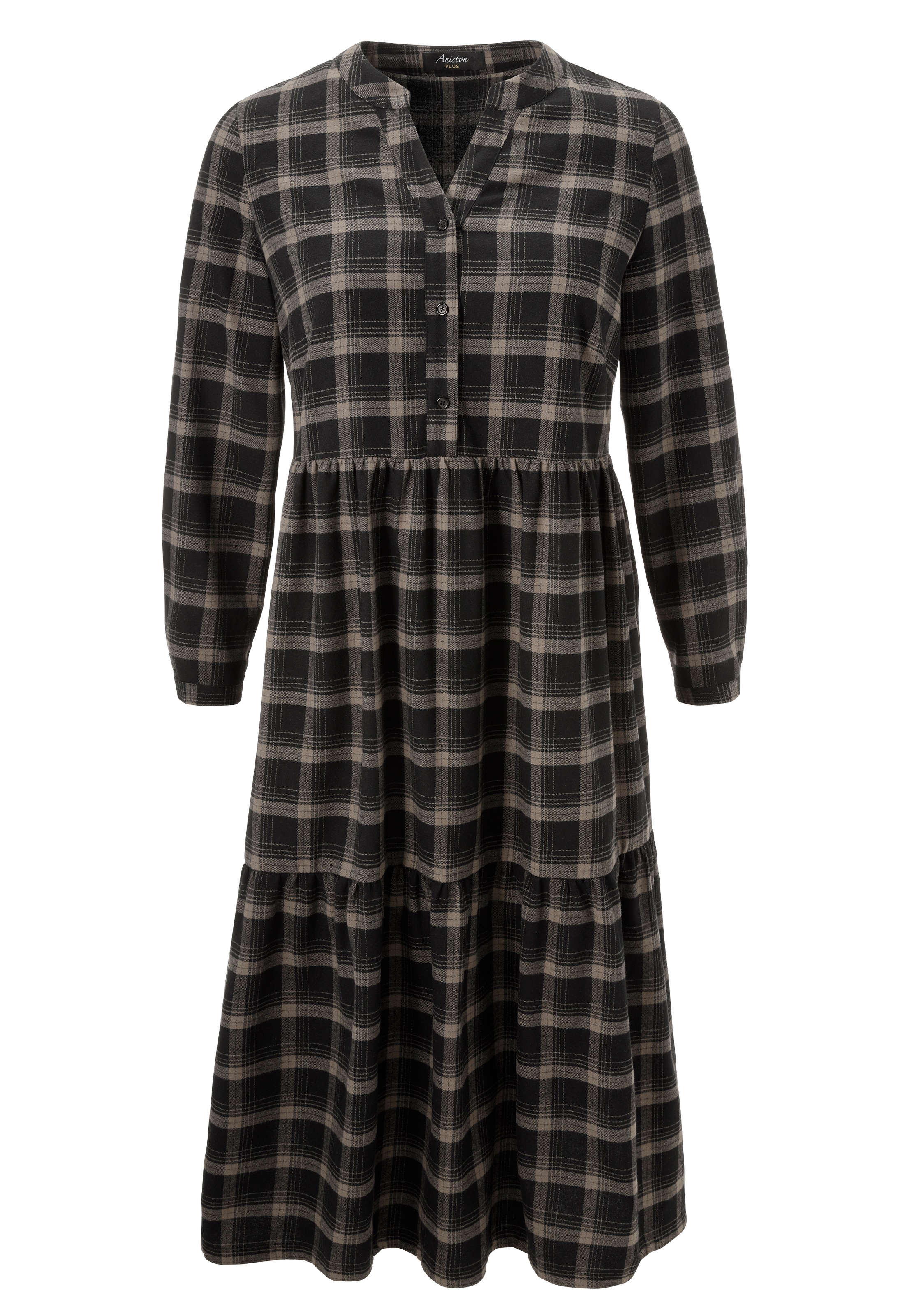 Aniston PLUS Karokleid, aus weicher Flanell mit Karo - NEUE KOLLEKTION