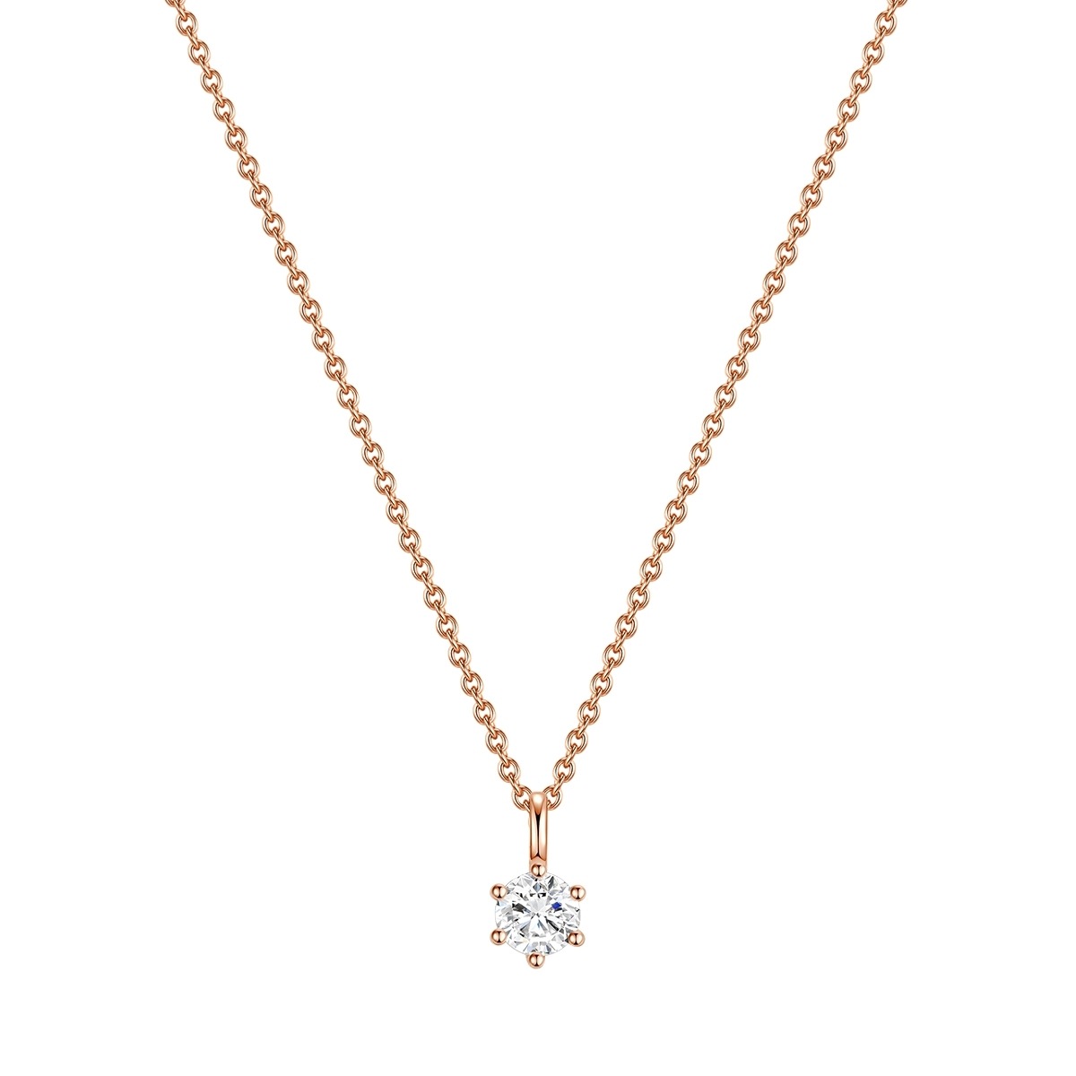 Kette mit Anhänger GLANZSTÜCKE MÜNCHEN "GSM261", roségold, Halsketten, Damen, 40,0cm Basiskette + 5,0cm Verlängerung,mit Zirkonia, Silber 925 (Sterlingsilber), aus Sterling Silber