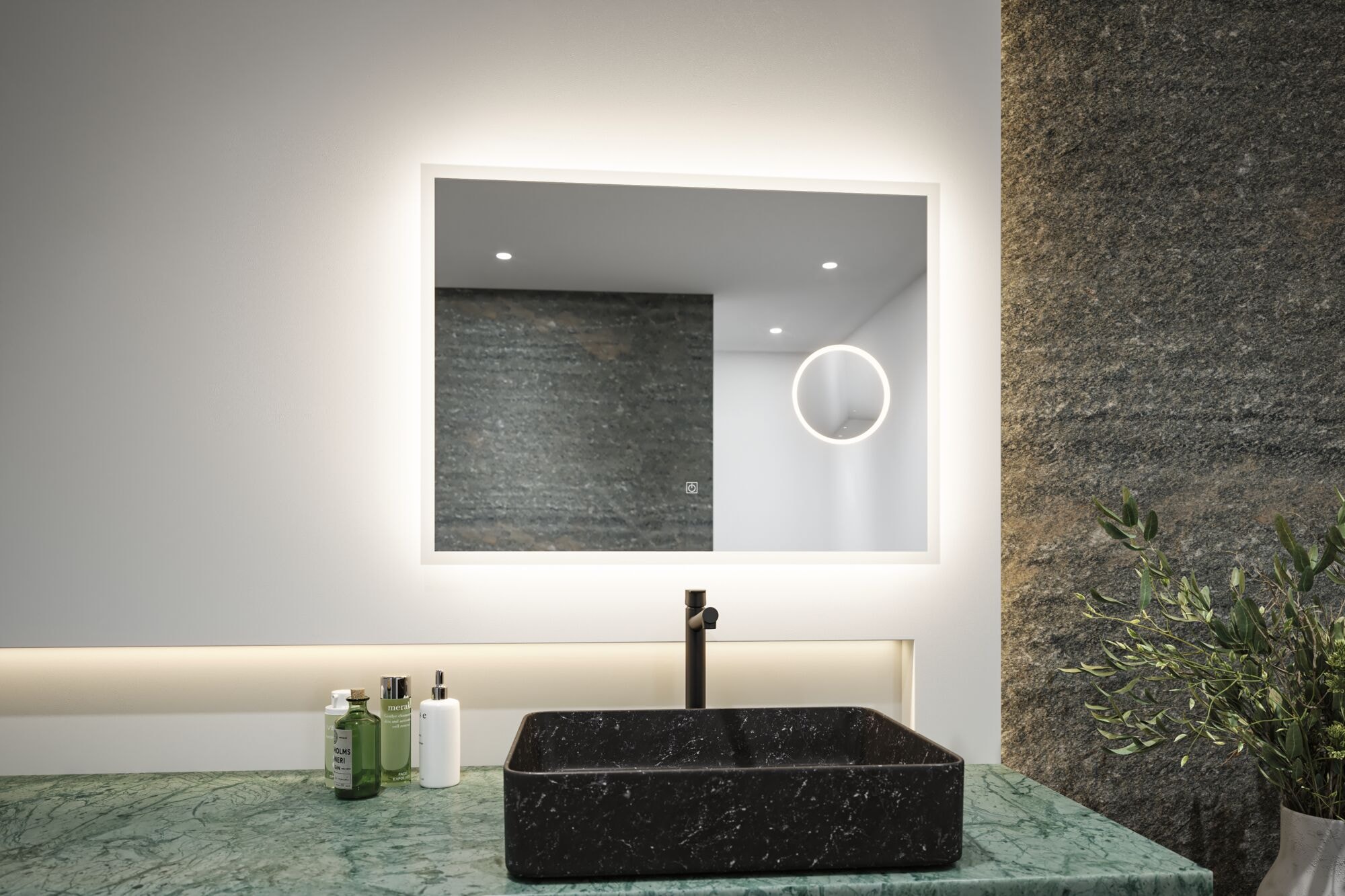 Paulmann LED Spiegelleuchte »LED Leuchtspiegel Mirra IP44 dimmbar Spiegel«, 1 flammig, Memoryfunktion, Dimmer