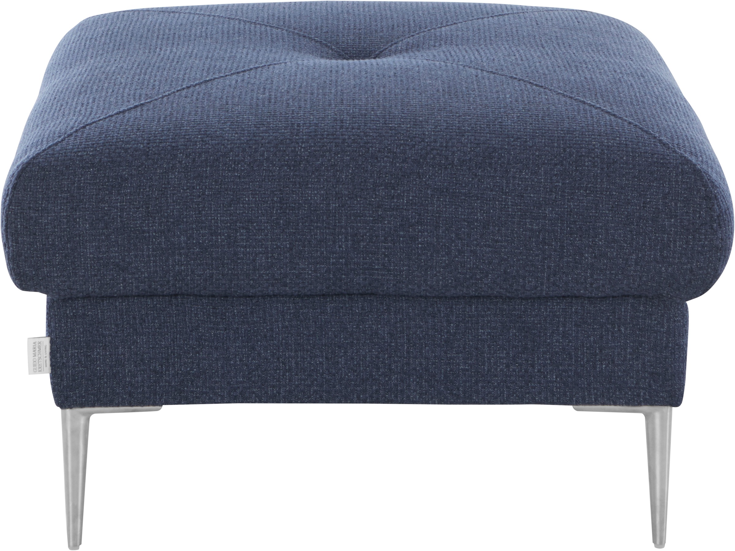 Guido Maria Kretschmer Home&Living Hocker »Chilltime, elegant und bequem durch Komfortsitzhöhe 46cm, hoher Fuß«, mit eleganter Kreuznaht auf der Sitzfläche