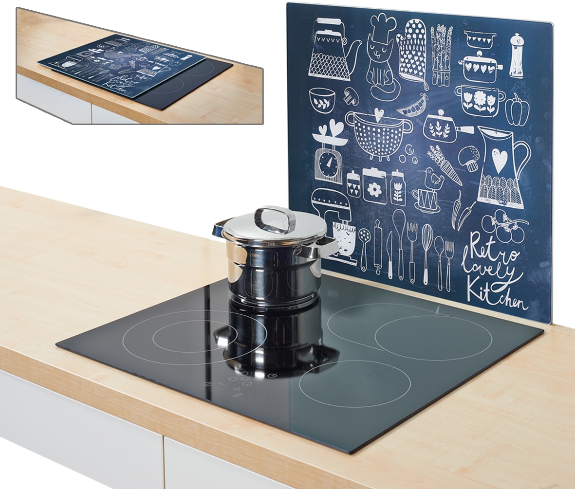 Zeller Present Herdblende-/Abdeckplatte "Lovely Kitchen" Silikonfüßen günstig online kaufen