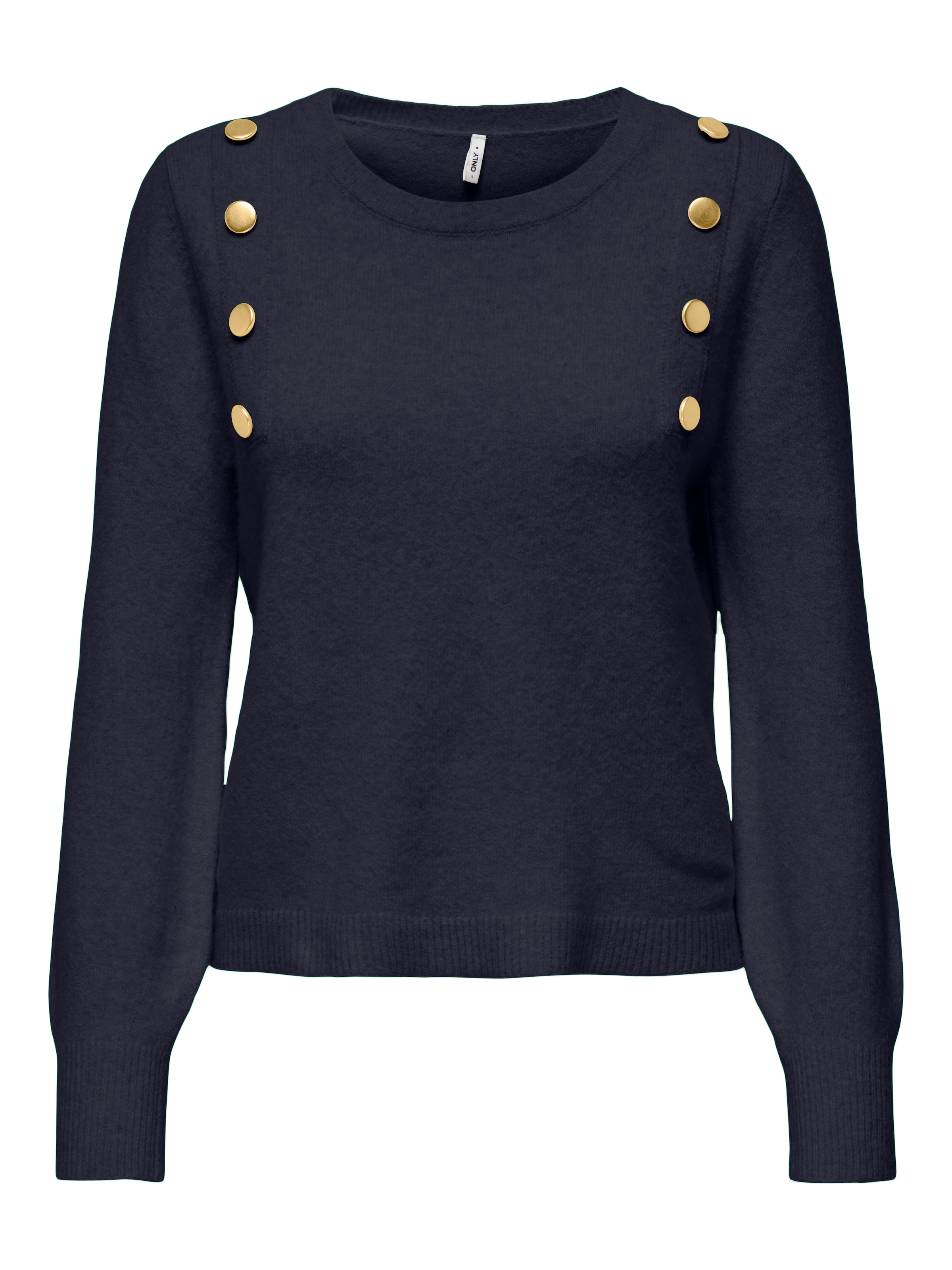 ONLY Strickpullover »ONLJEANETT LIFE LS BUTTON O-NECK CS KNT«