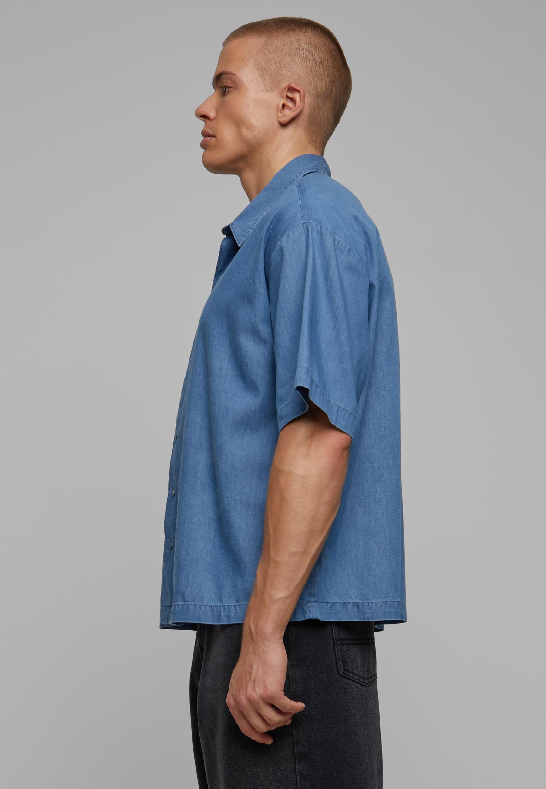 URBAN CLASSICS Langarmhemd »Urban Classics Herren Lightweight Denim Shirt«, (1 tlg.)