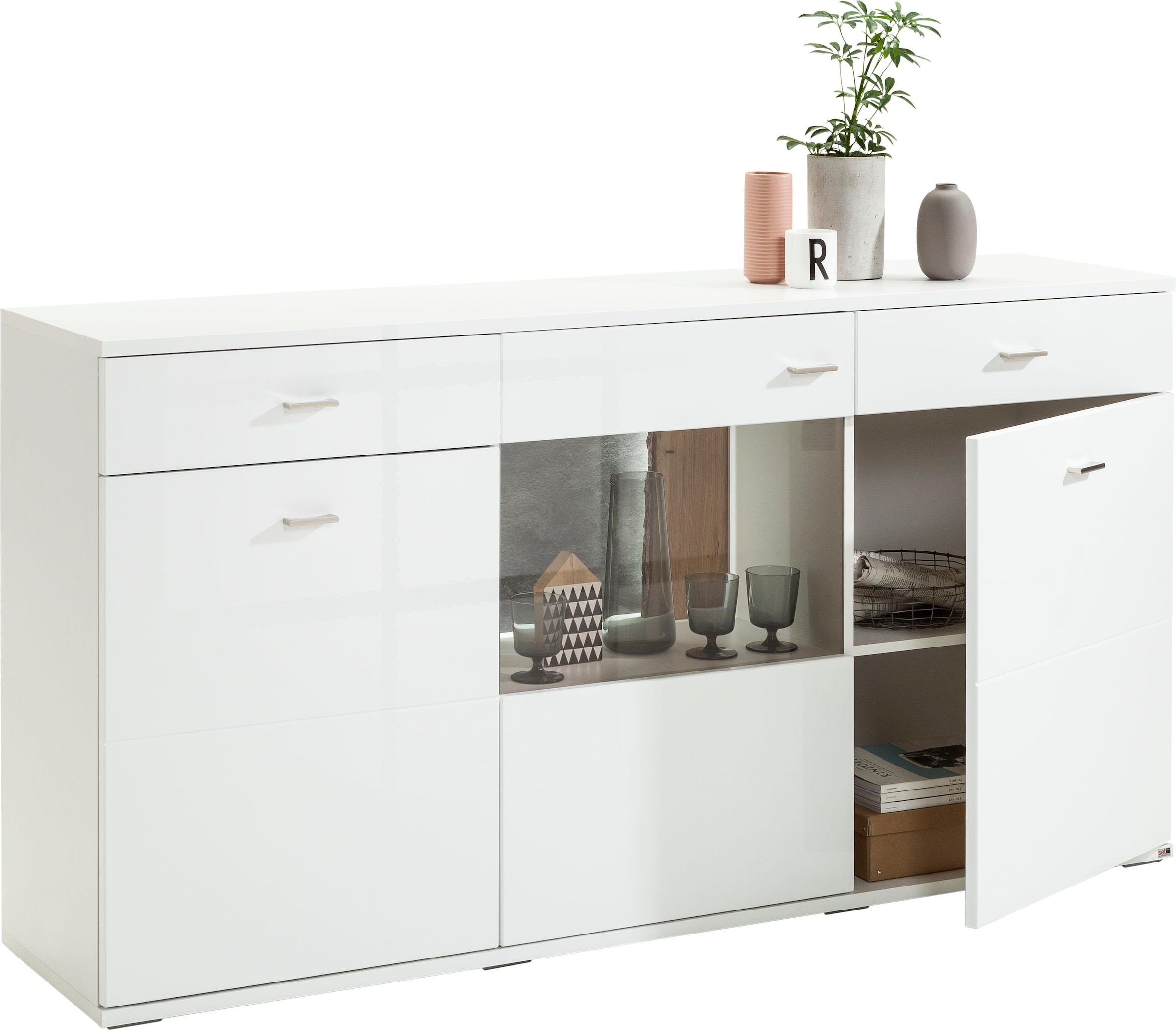 set one by Musterring Sideboard »TACOMA«, Typ 53, Breite 180 cm, mit getönter  Glastür | BAUR