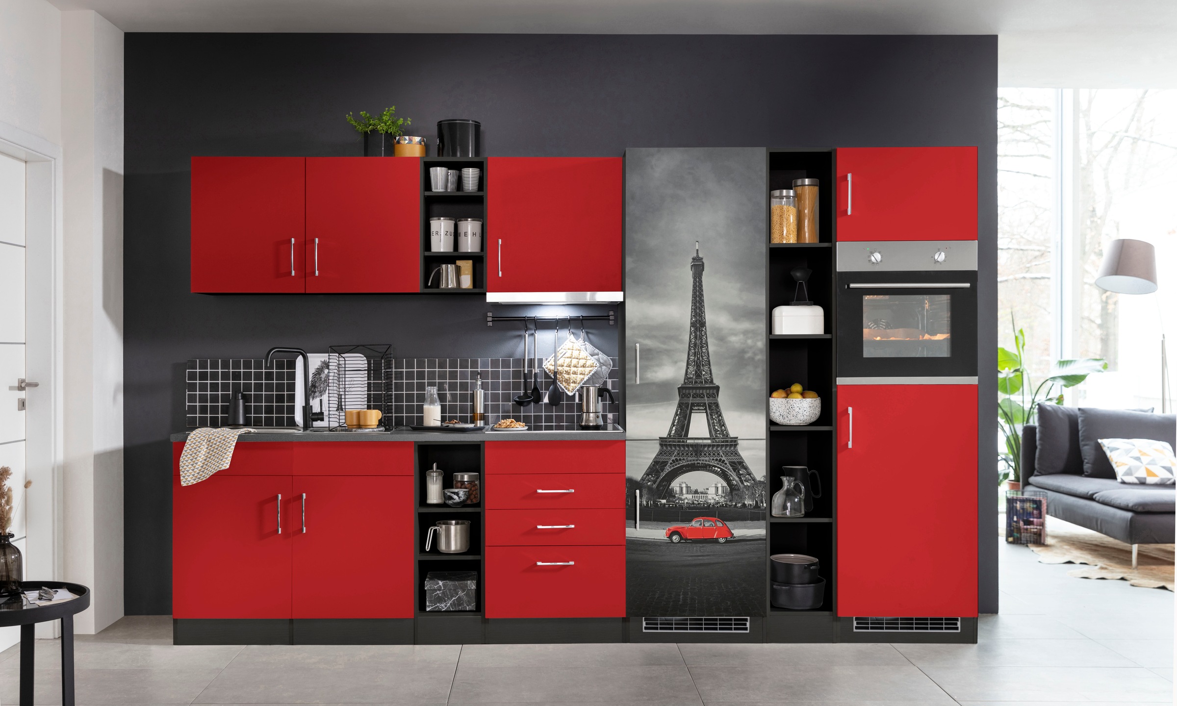 KOCHSTATION Küchenzeile "KS-Paris – Küchen mit einzigartigen Fotomotiven au günstig online kaufen