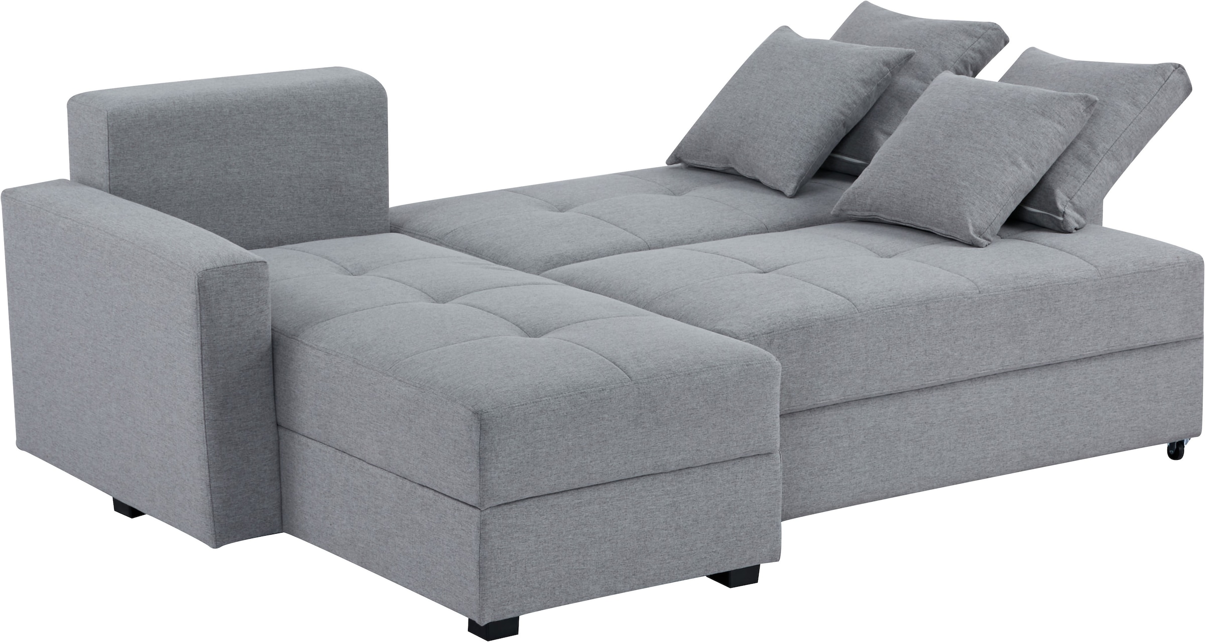 INOSIGN Ecksofa »KILLAM, 217 cm, L-Form, mit Schlaffunktion u. Bettkasten«, Recamiere rechts / links montierbar, in Cord und Webstoff