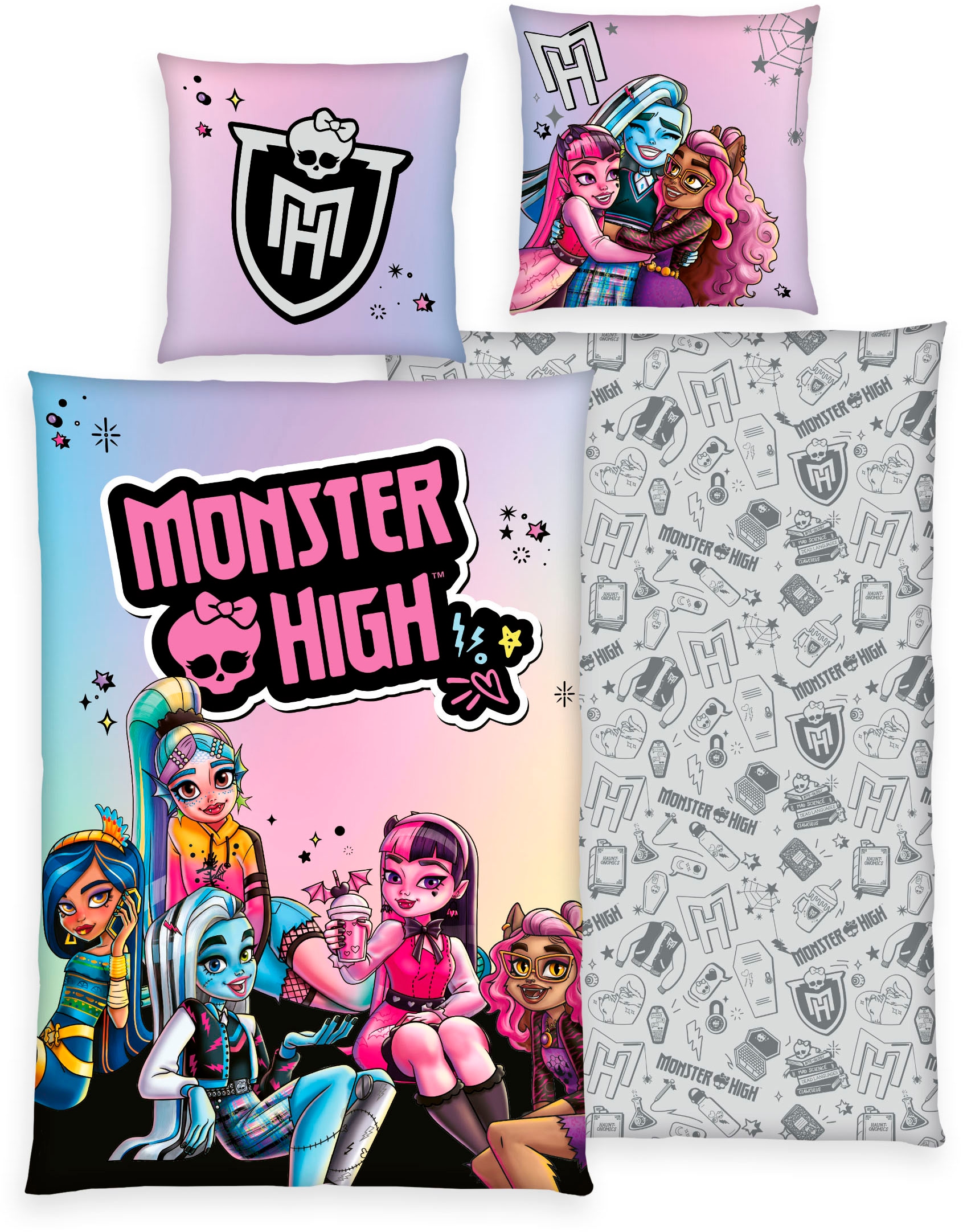 Kinderbettwäsche »Monster High«, (2 tlg.), mit tollem Motiv