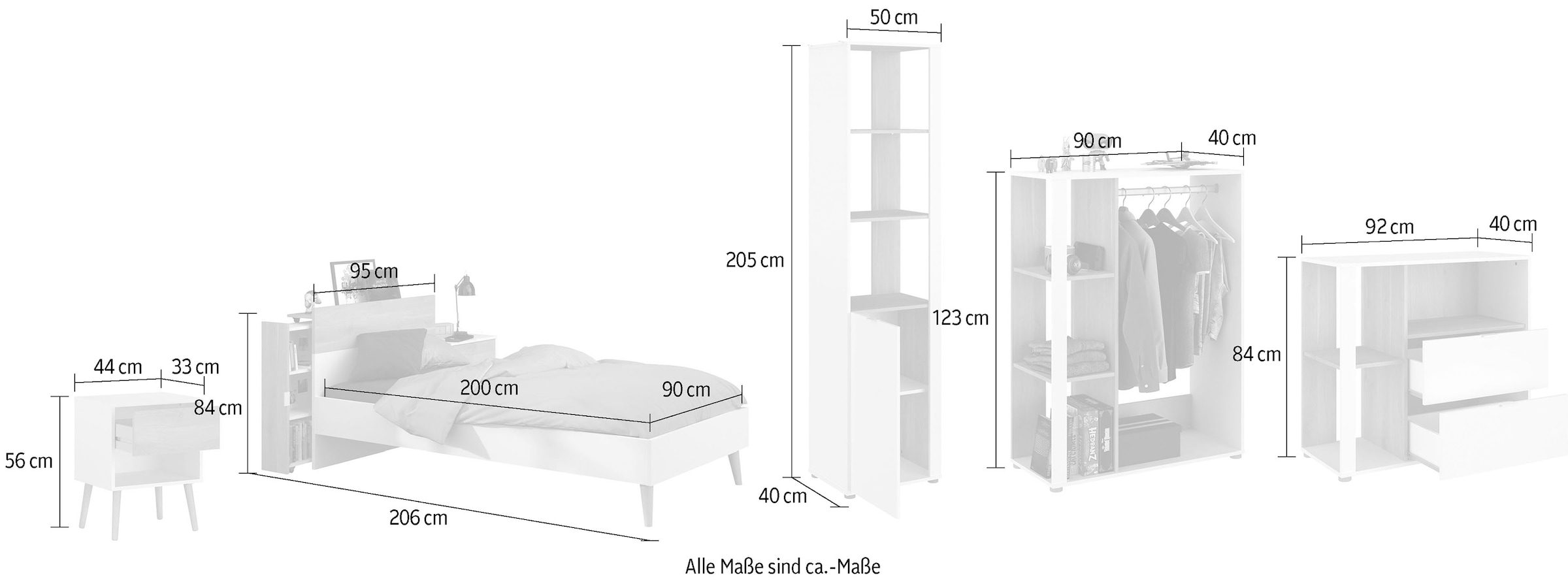 Parisot Jugendzimmer-Set »Parisot Aalborg 4«, (Set, 6 tlg.)
