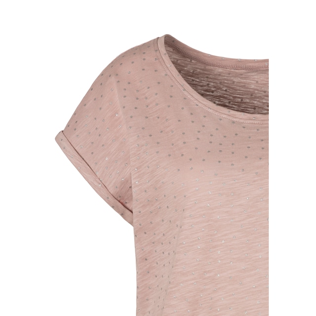 Vivance T-Shirt, mit silbrigen Glitzerpünktchen, Glitzershirt aus Baumwolle  kaufen | BAUR