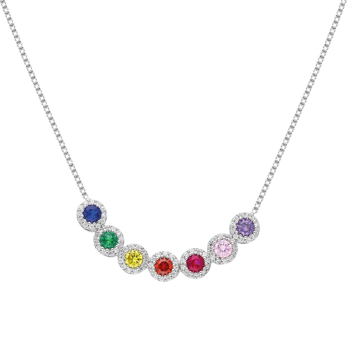 Collierkettchen »Chakra 925/- Sterling Silber rhodiniert Zirkonia Weiß«