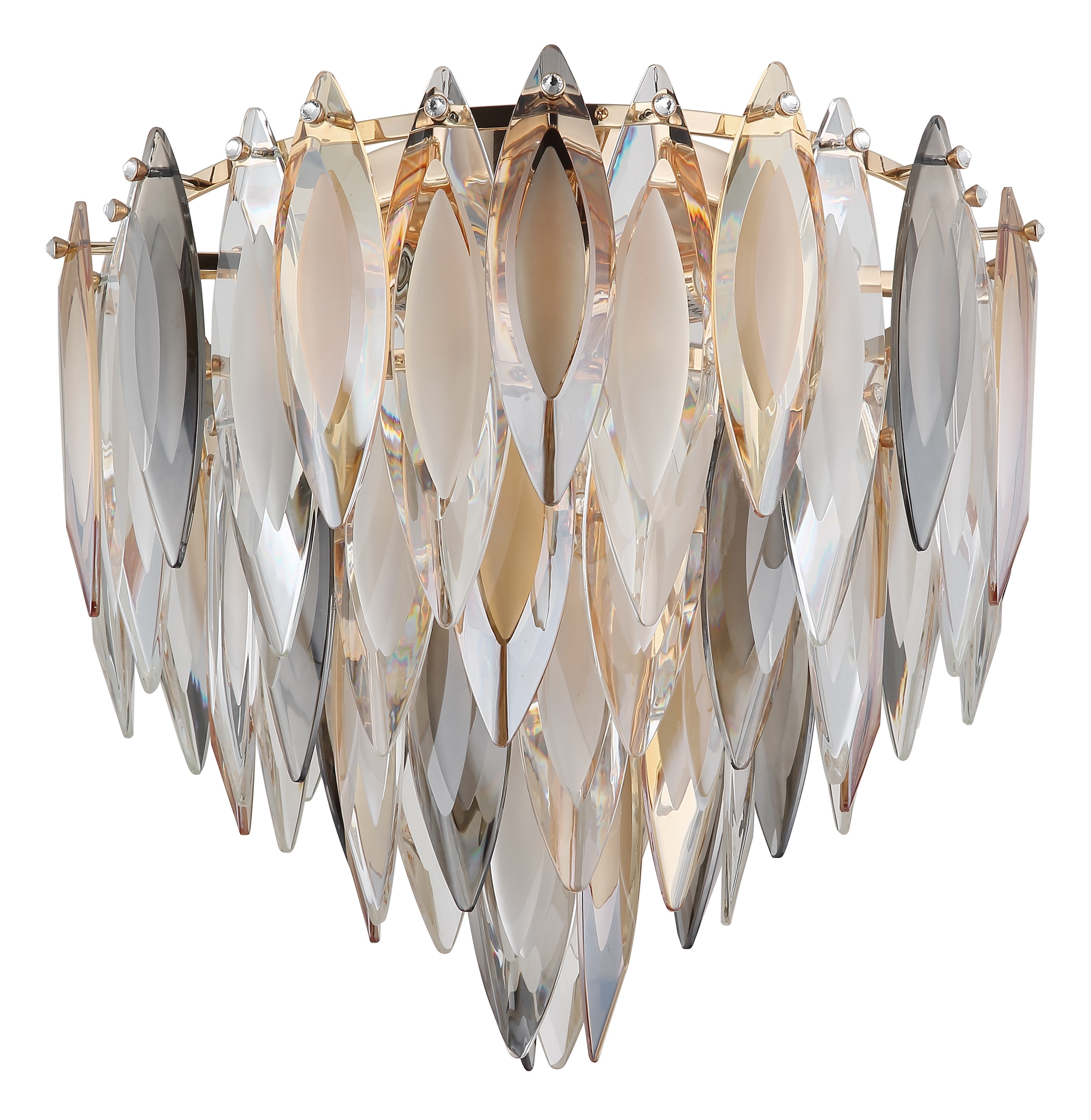 GLOBO LIGHTING Deckenleuchte »ELINOR« E14 1 Stk. Deckenleuchte Gold, K9 Kristalle Rauch/Champagner/Klar, E14