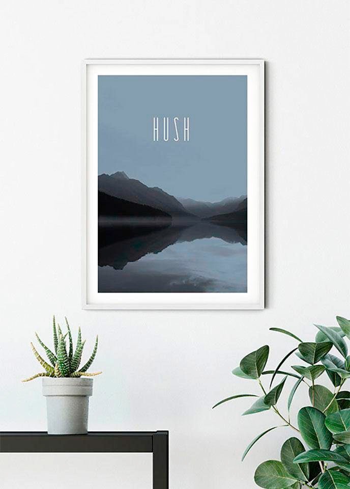 Komar Bild »Word Lake Hush Steel«, Natur, (1 St.), Wandbild zur Dekoration - ohne Rahmen