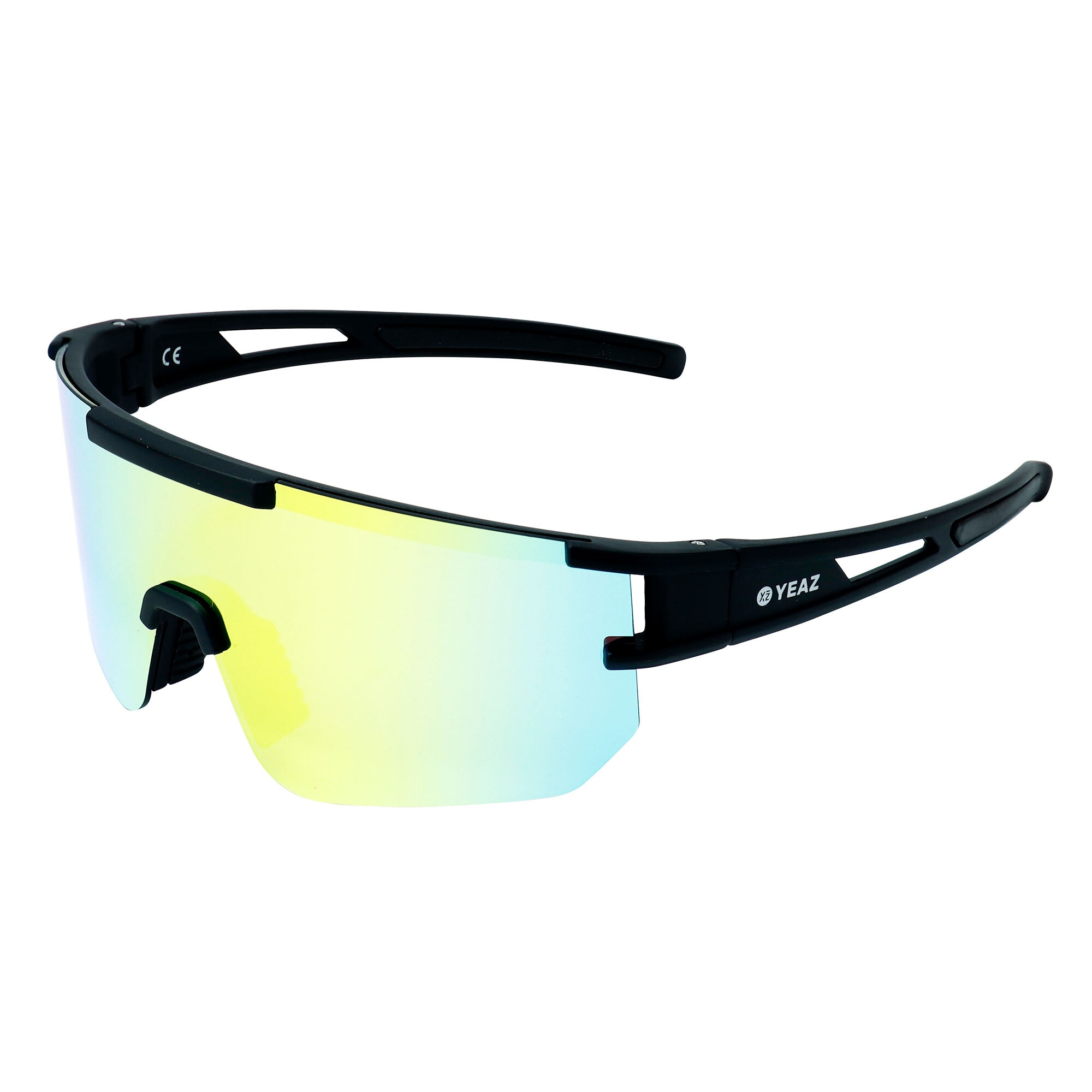 YEAZ Damen Sportbrille "Sport-Sonnenbrille Black/Golden Green SUNSPARK", gelb, Sonnenbrillen