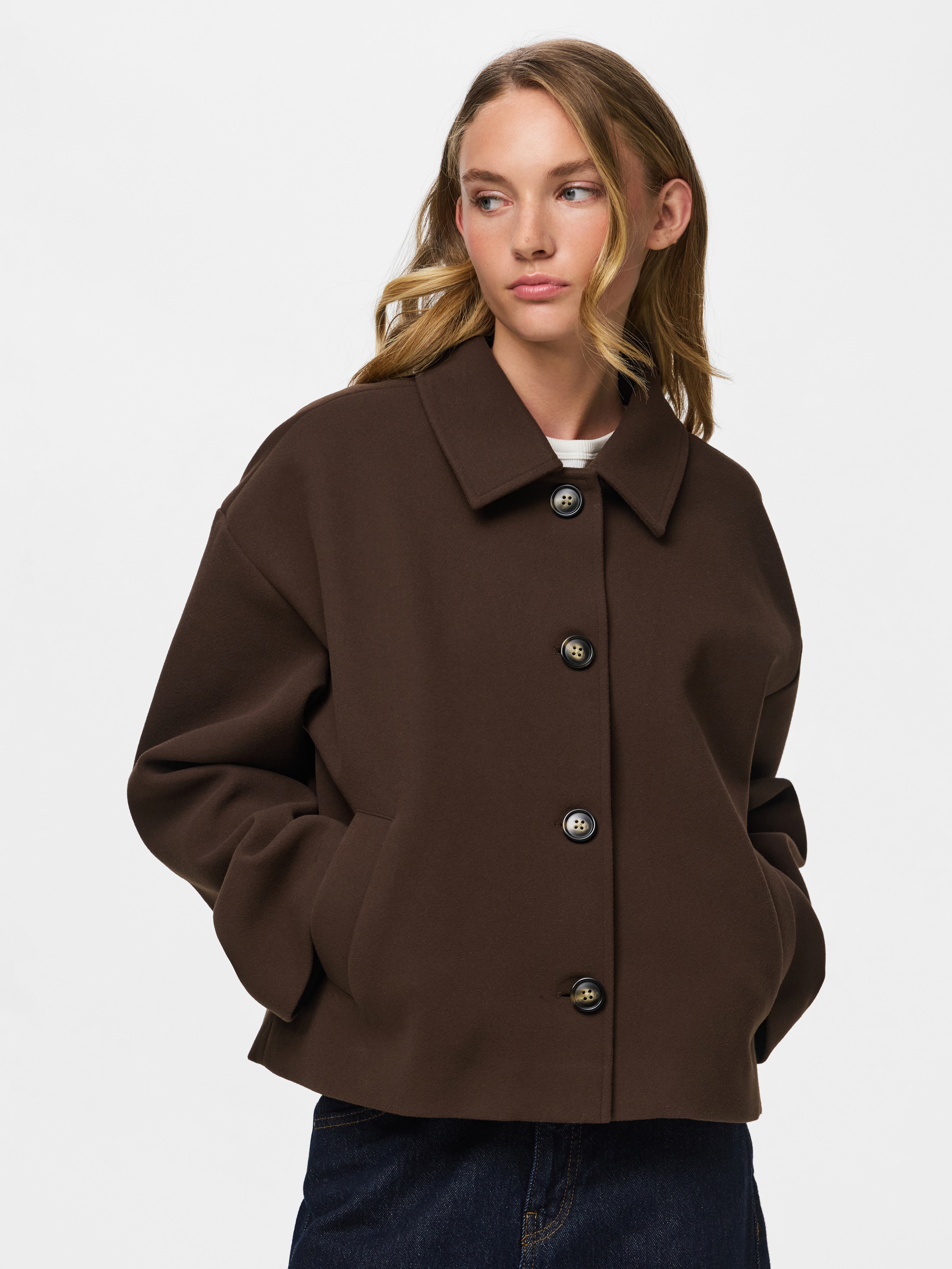 pieces Kurzjacke "PCAYA SHORT COAT NOOS BC" Kunstfaser