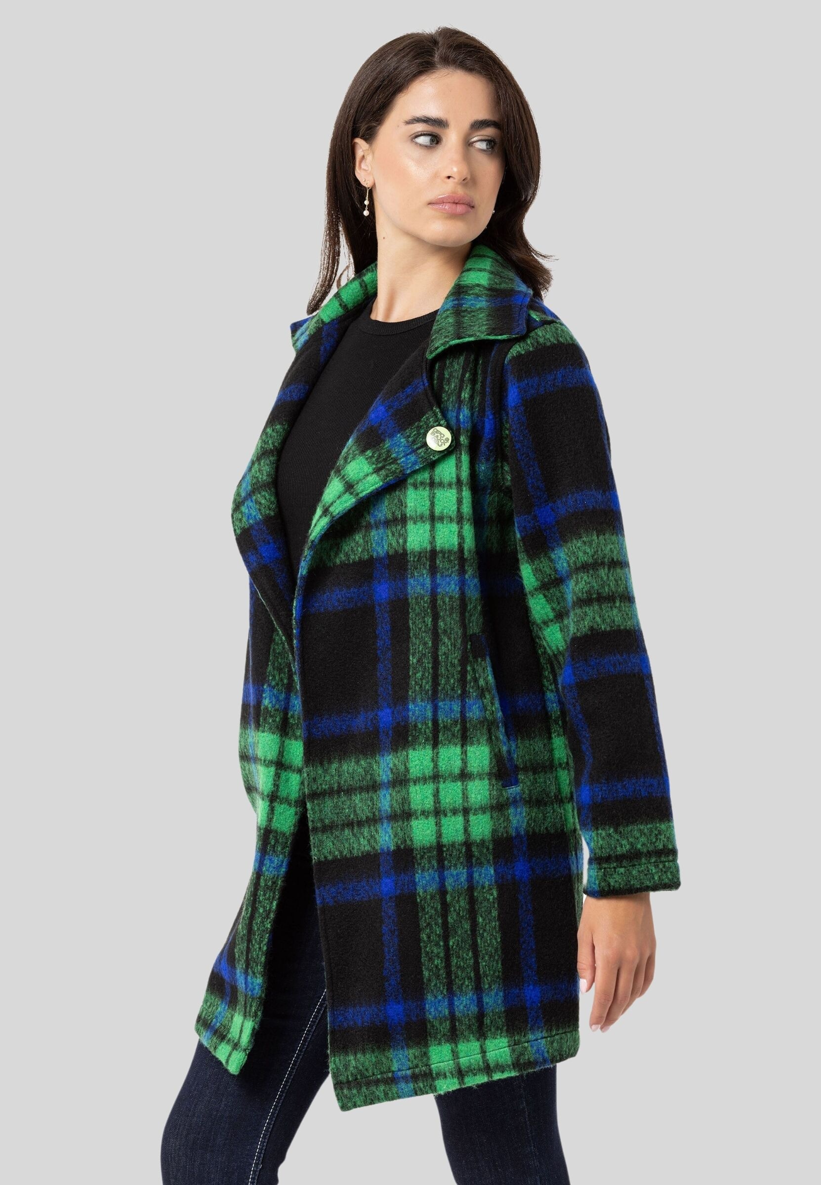 Cipo & Baxx Outdoorjacke »Jacken«, ohne Kapuze, im schicken Karo-Design