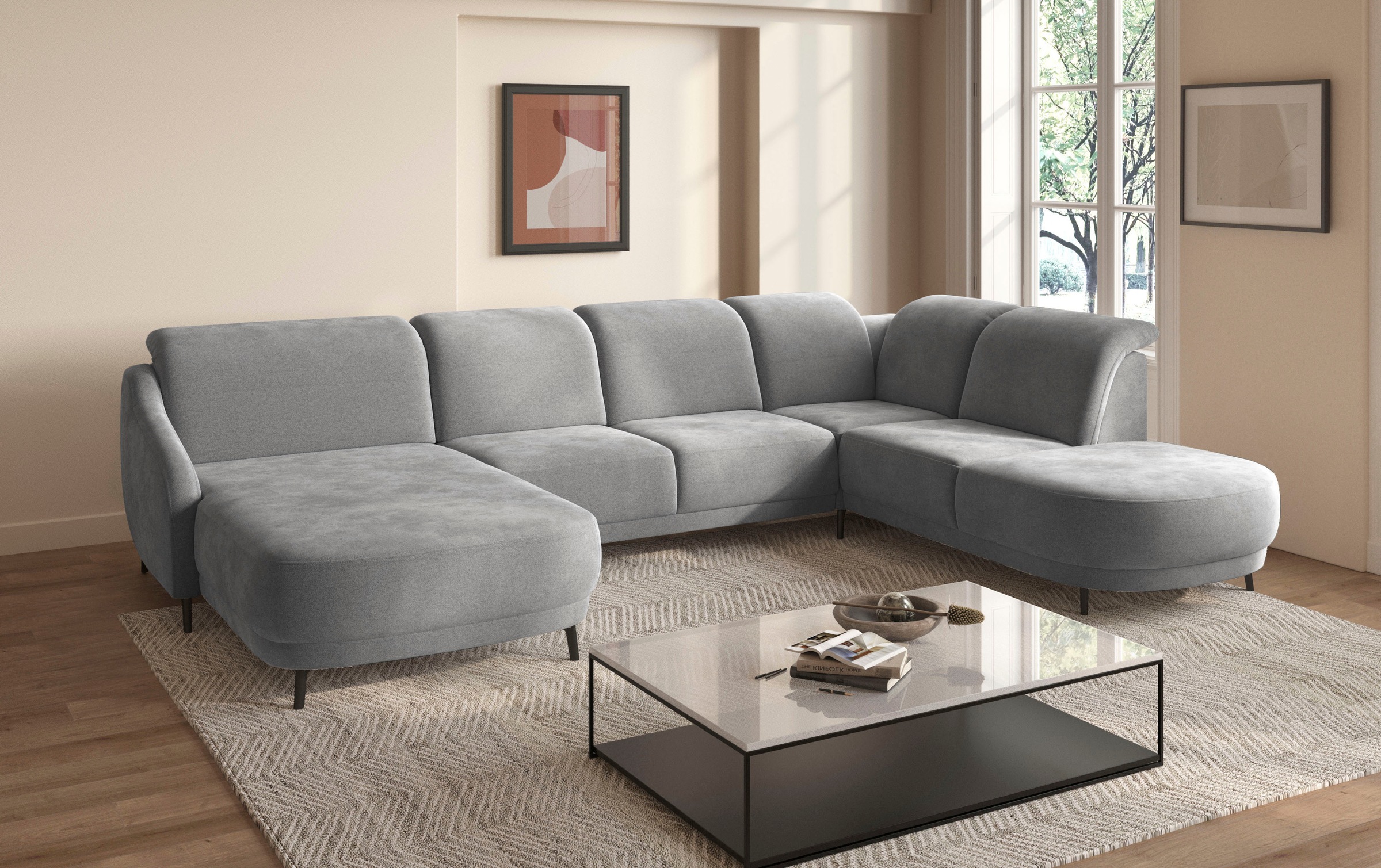 sit&more Wohnlandschaft "Blues U-Form" inkl. Kopfteilverstellung, wahlweise günstig online kaufen