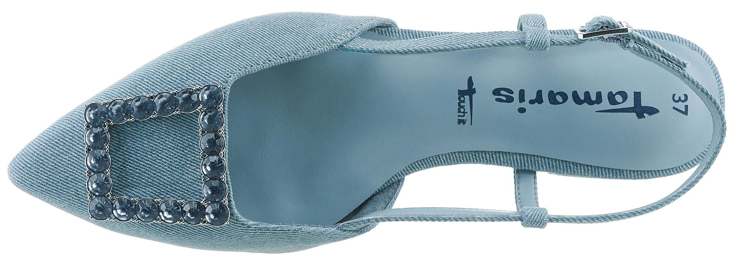 Tamaris Slingpumps, Blockabsatz, Sommerschuh mit schickem Schmuckelement