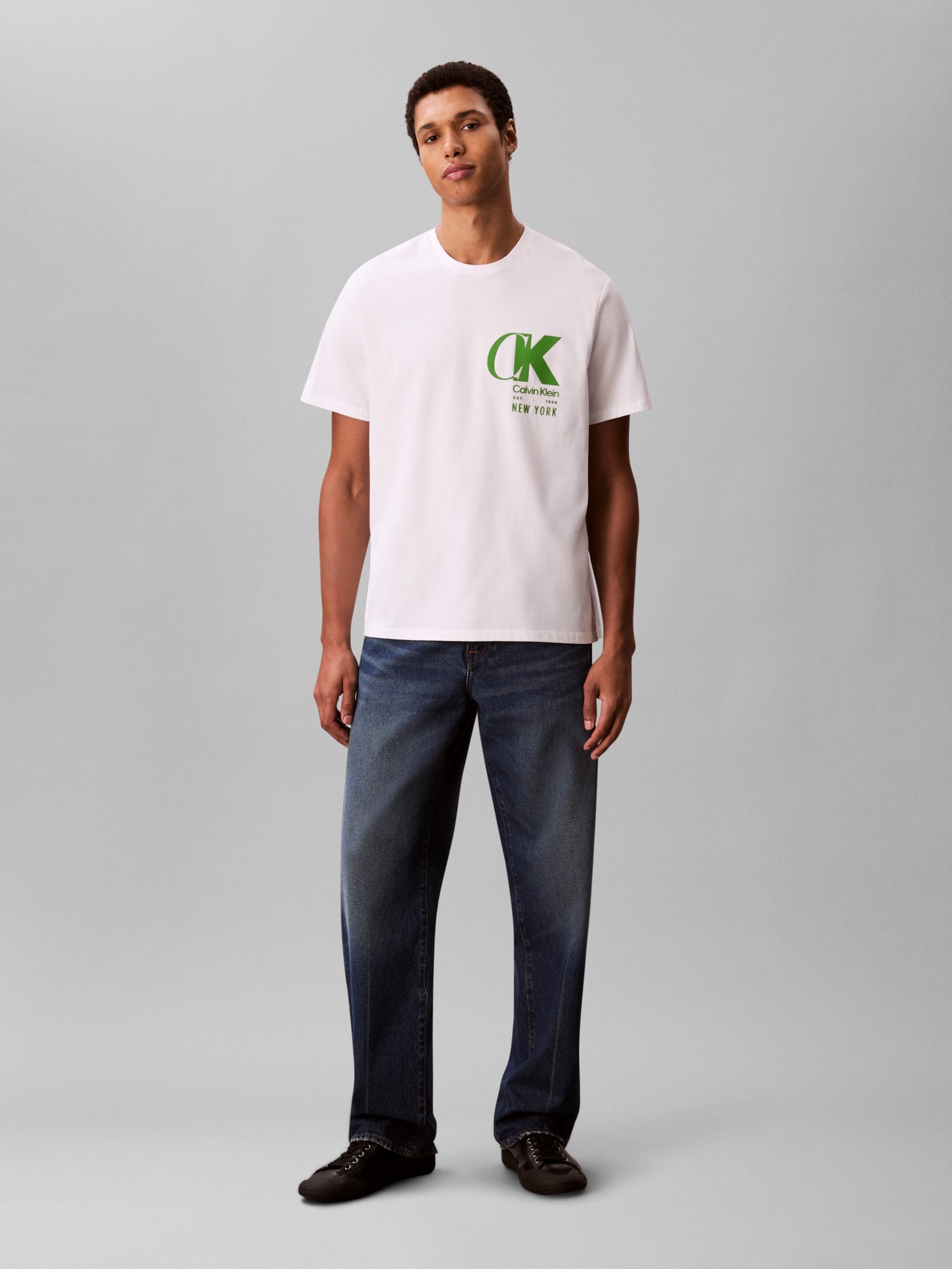 Calvin Klein T-Shirt »SS 20S EU CK OVERLAP GRAPHIC TEE«, Mit Rundhalsausschnitt, regular fit