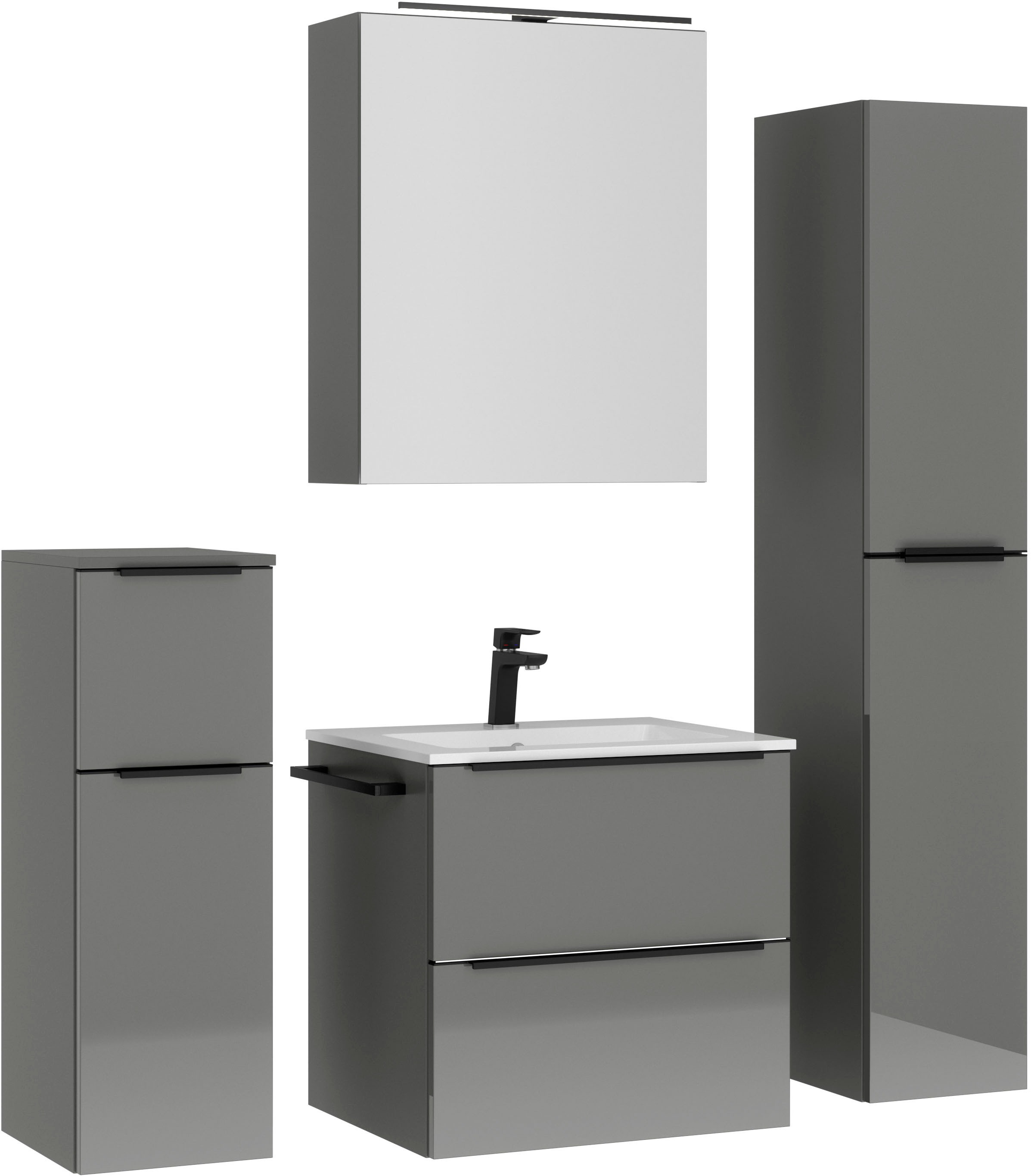 nobilia Badmöbel-Set "Levere" vormontiert, mit Soft-Close, 4 Stk. tlg. günstig online kaufen