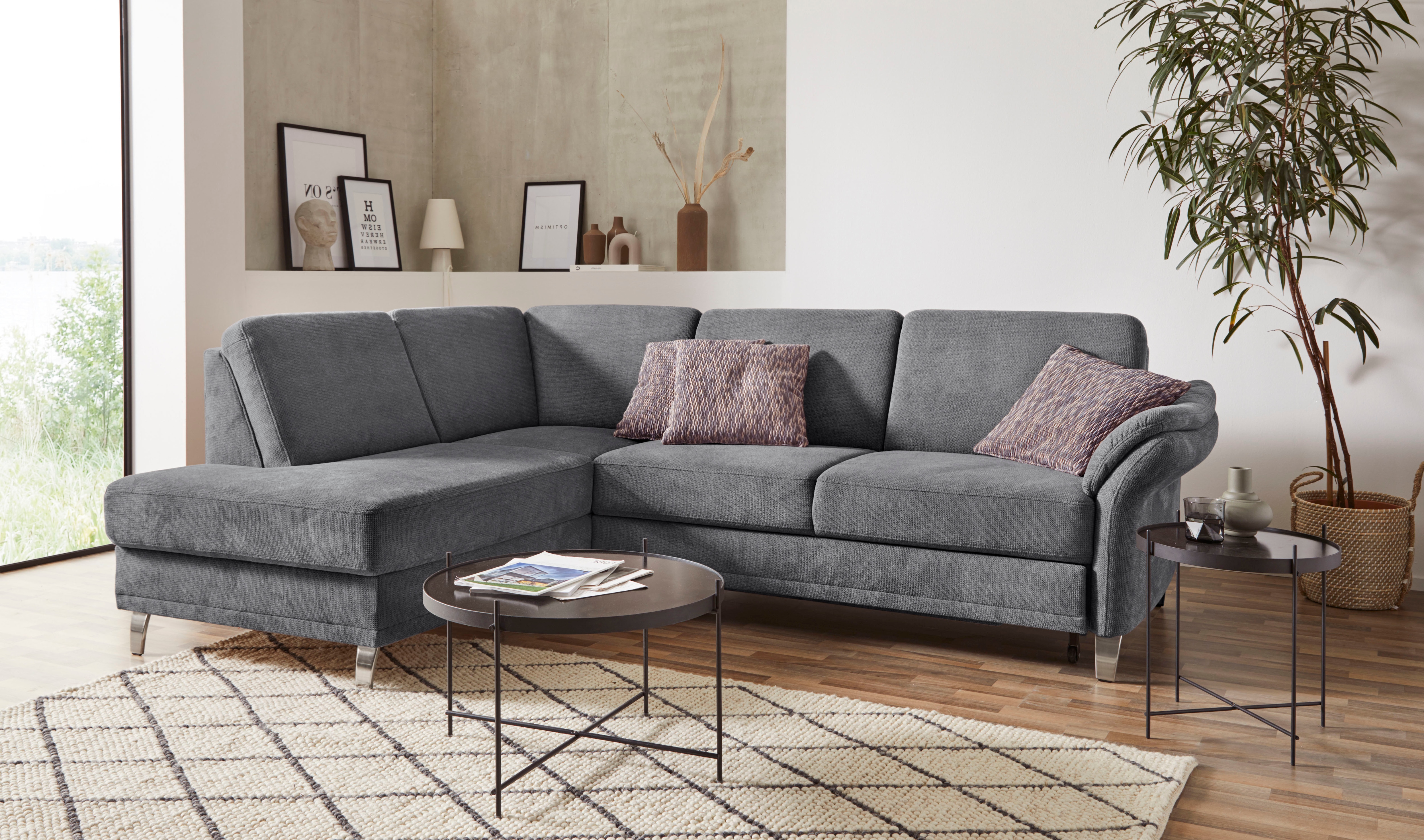 sit&more Ecksofa "Clio L-Form" wahlweise mit Schlaffunktion und Bettkasten, inklusive Federkern