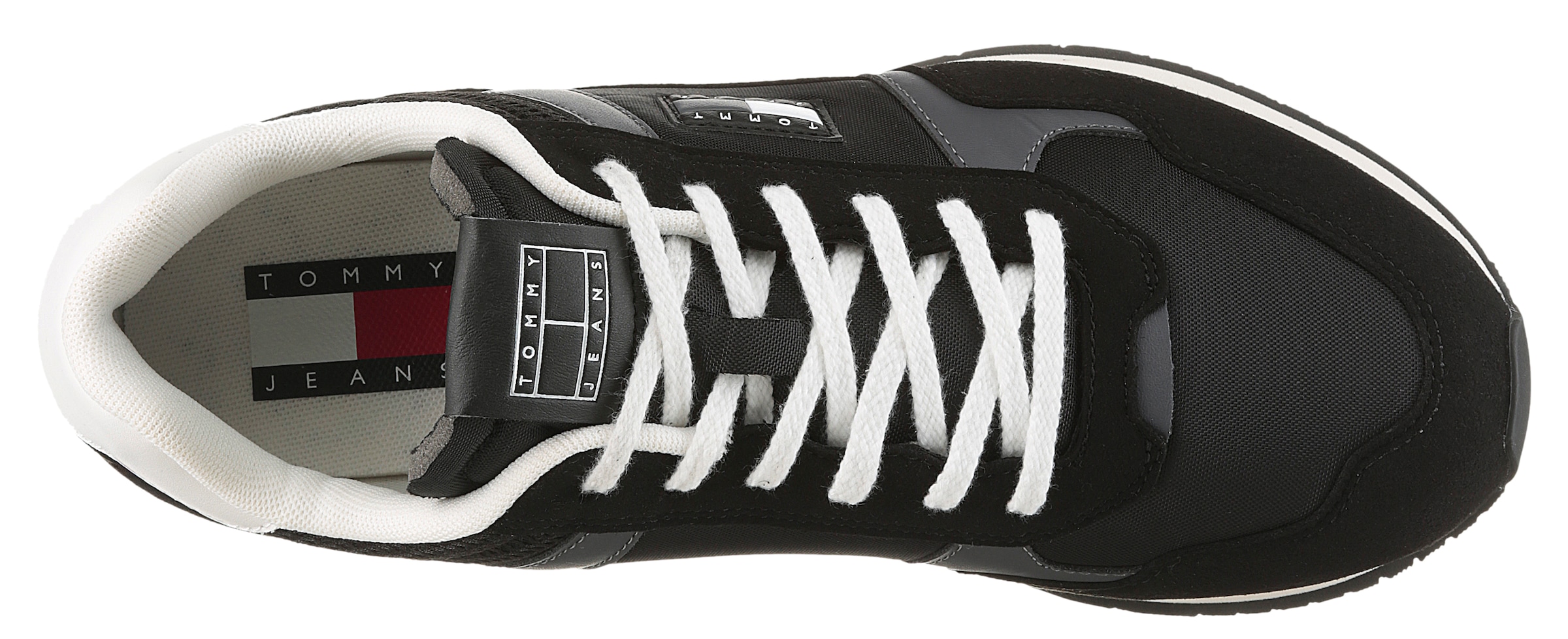 Tommy Jeans Sneaker »TJM RUNNER CASUAL«, Freizeitschuh, Halbschuh, Schnürschuh mit seitlicher Logoflagge