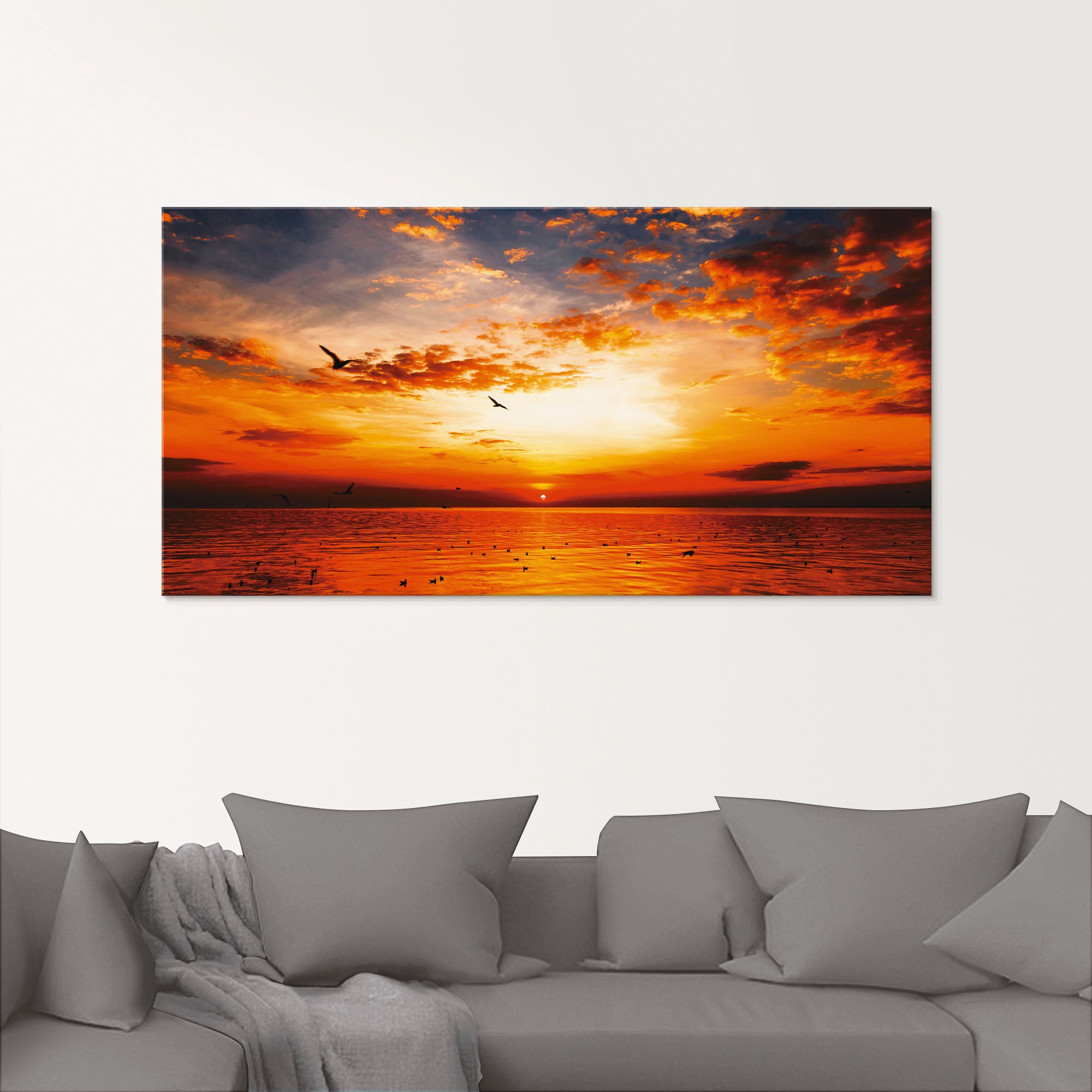 Thumbnail - Artland Glasbild "Sonnenuntergang am Strand" Sonnenaufgang & -untergang 1 Stk. tlg. in verschiedenen Größen