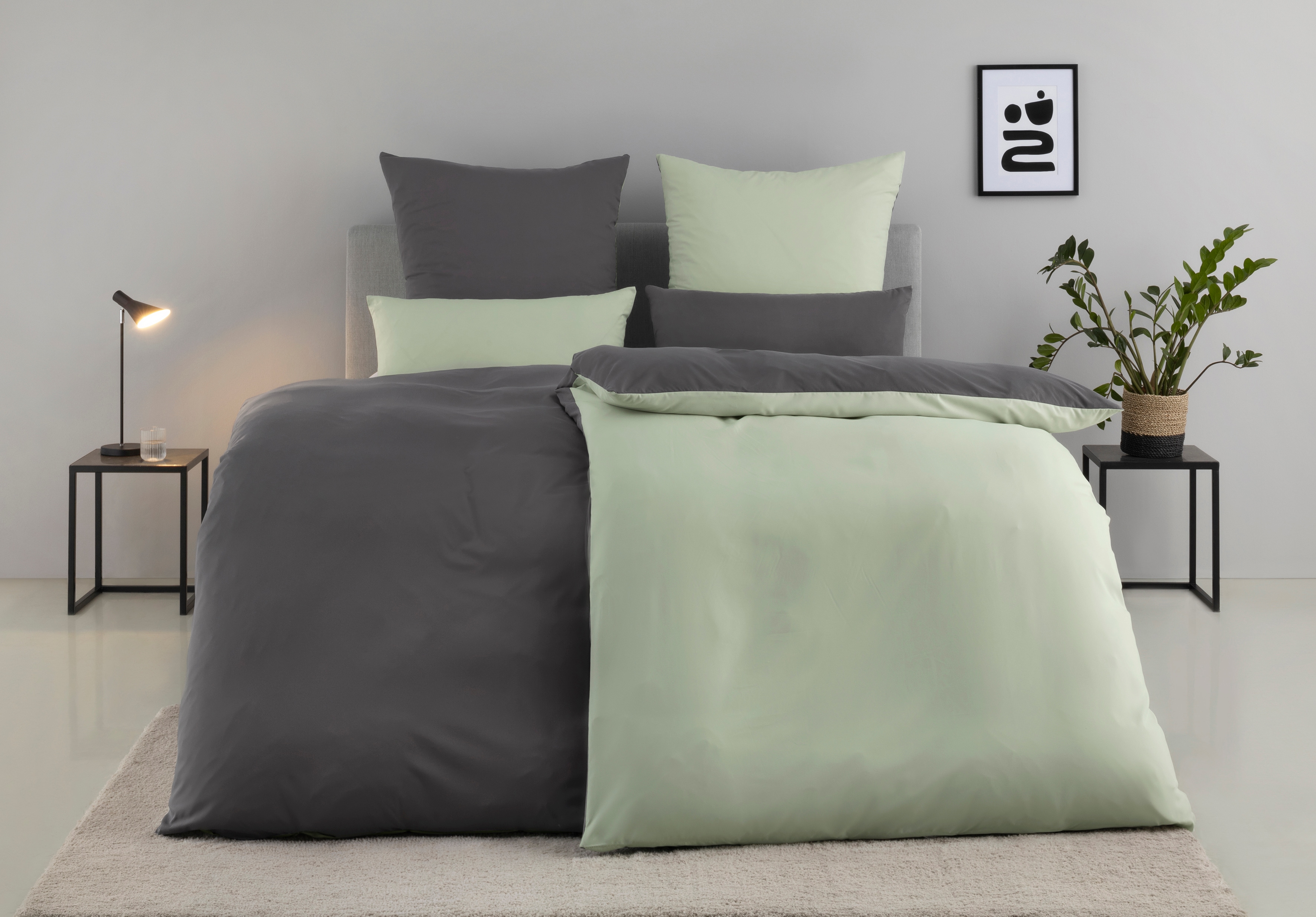 OTTO home "Desner2 100% Microfaser, extra weich, allergikerfreundlich" 2 Premium Qualität, uni, schnell trocknend, pflegeleicht, ab 135x200 cm