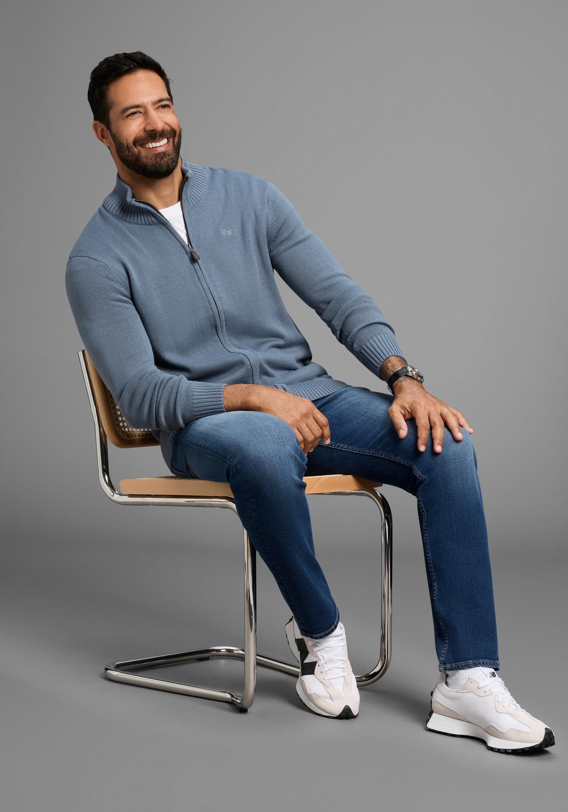 Man's World Strickjacke »neue Farben!«, aus Baumwollmischung
