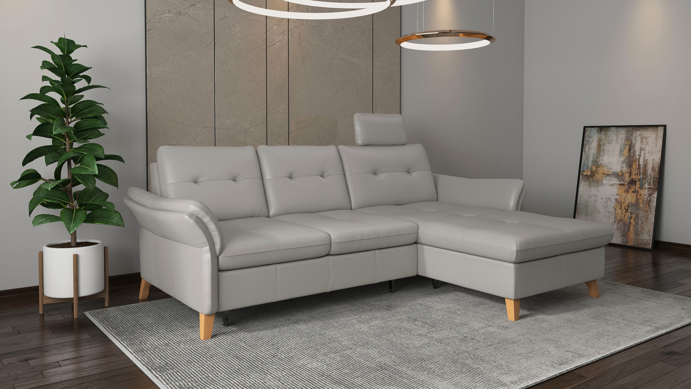 sit&more Ecksofa »Göteborg«, Sitztiefenverstellung und Federkern, wahlweise mit Bettfunktion