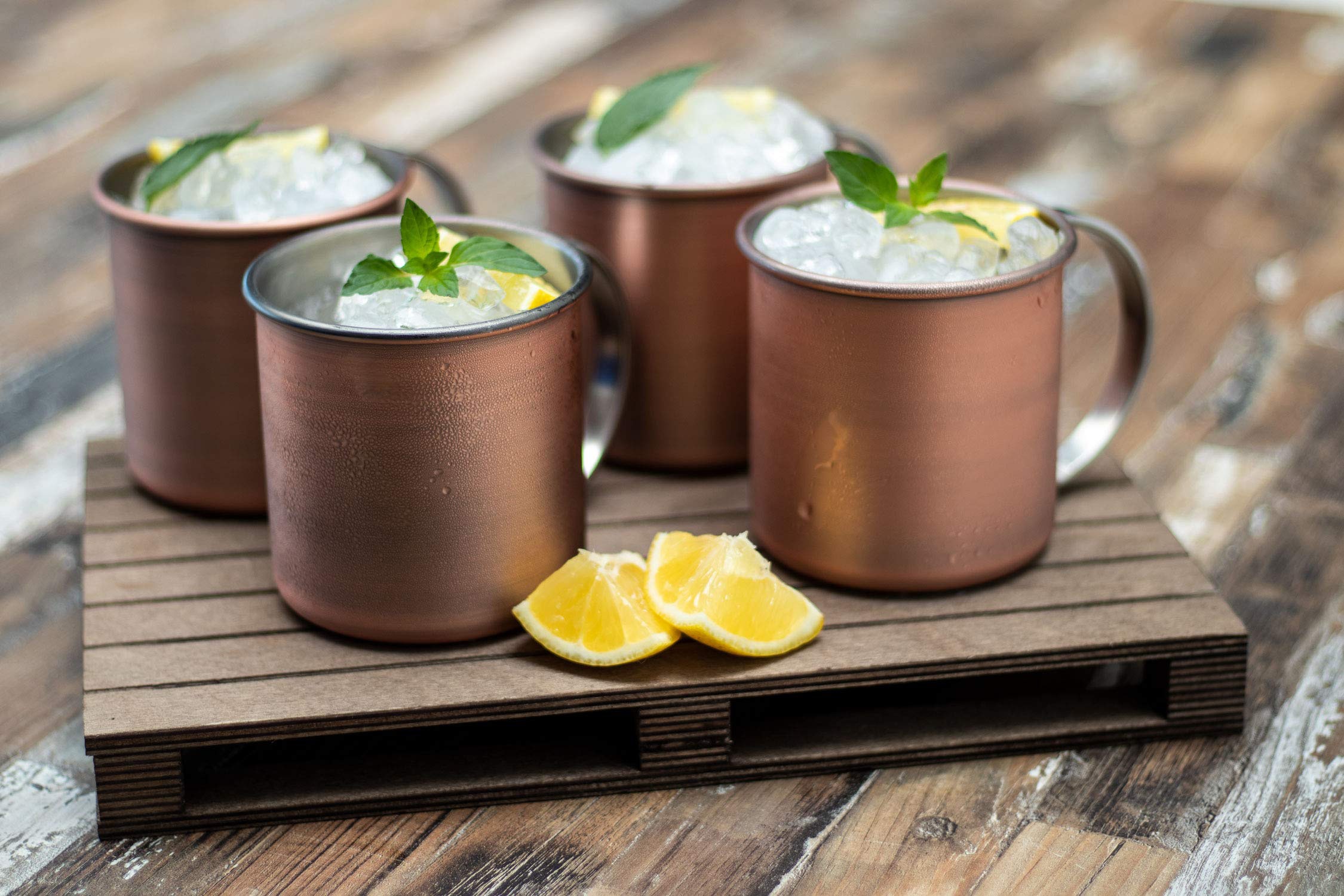 Buddy's Becher »Buddy´s Bar«, (Set, 4 tlg.), Moscow Mule Becher, 450 ml, hochwertiger Edelstahl, Kupfer Antik