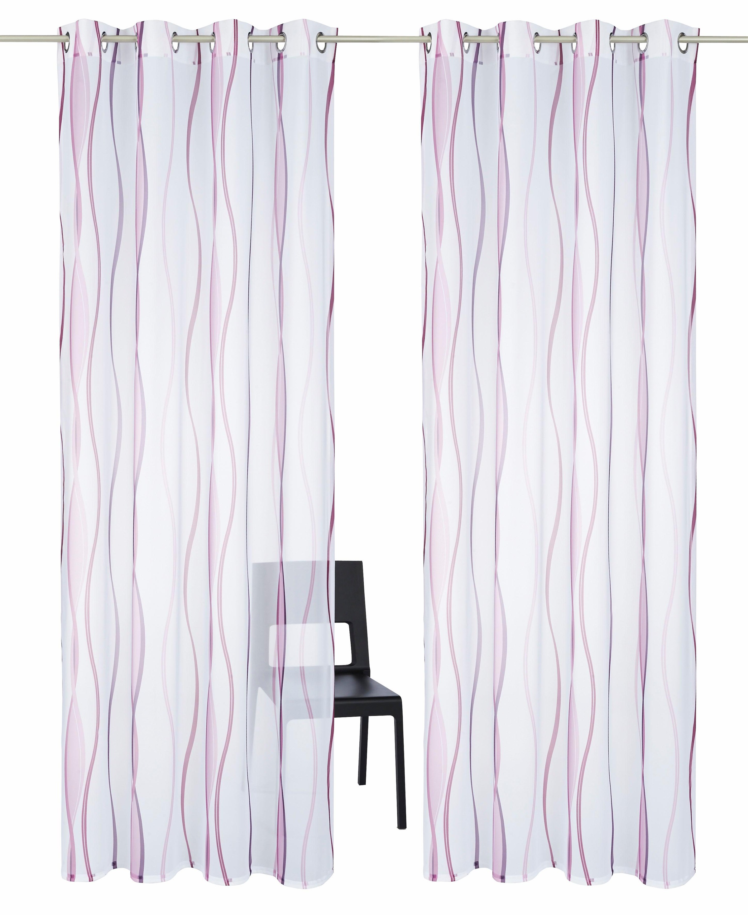 my home Gardine "Dimona" Ösen 2 Stk. tlg. 2-er Set, transparent, Voile, Pol günstig online kaufen
